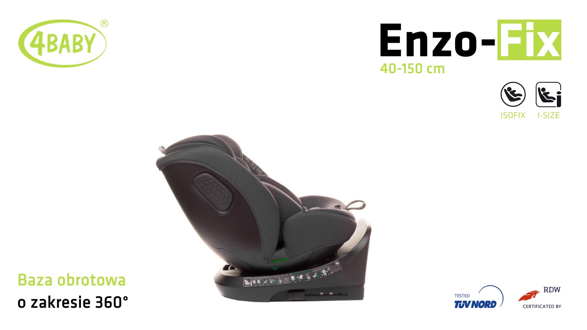 4Baby | Fotelik samochodowy dla dziecka – obrotowy 360° – z Podgląd zdjęcia produktu 7