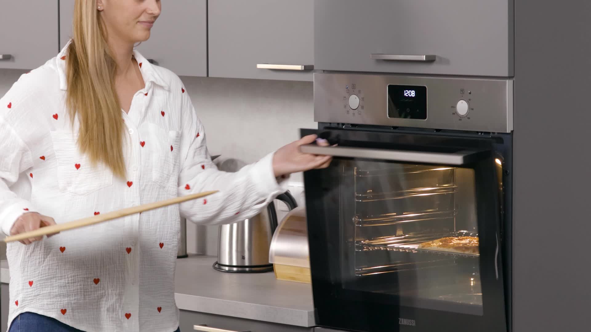 Relaxdays Pizzateller, natürlicher Bambus, Ø 32 cm, Produktbild-Vorschau 7