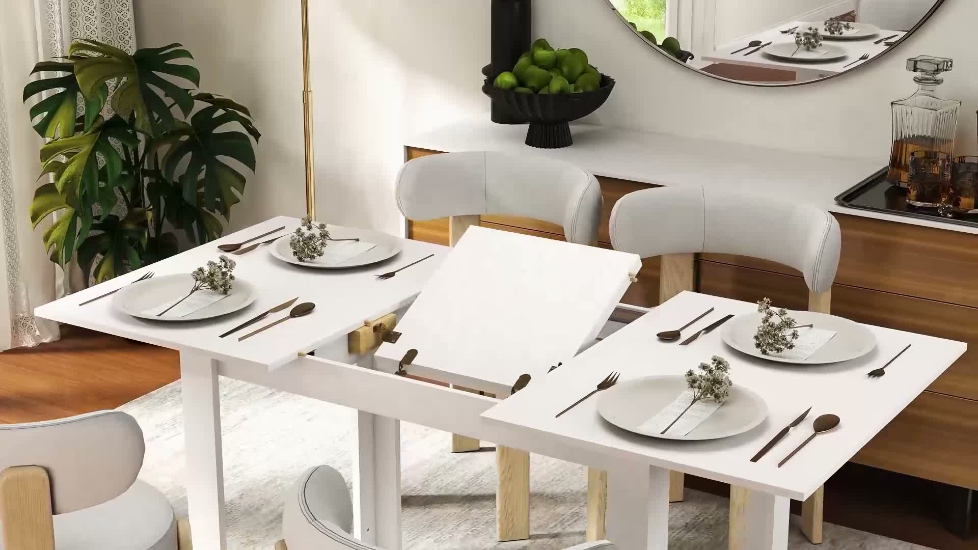 HOMCOM Esstisch ausziehbar 120-160 x 80 cm Küchentisch für Produktbild-Vorschau 7