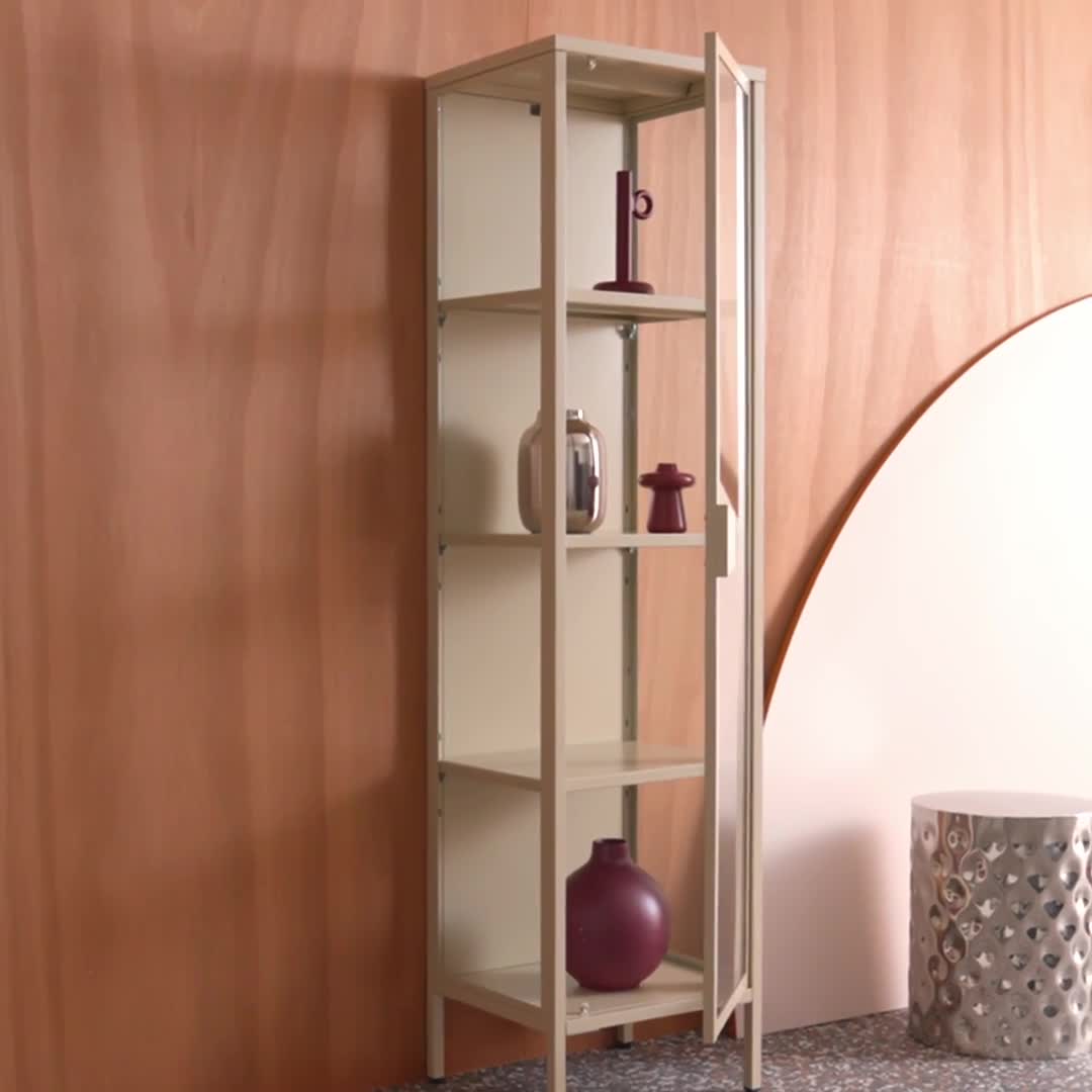 sweeek - Schrank aus Stahl und gehärtetem Glas, 1 Tür, 160 Produktbild-Vorschau 7