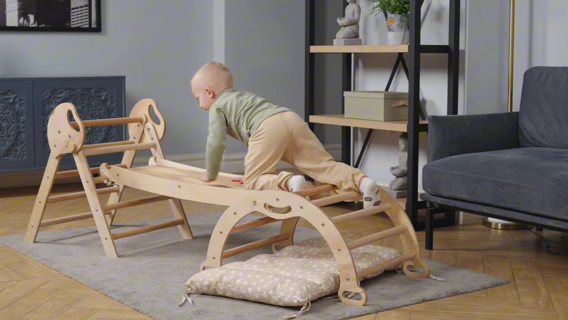 Goodevas 5-in-1 Holz Klettergerüst Montessori Indoor Produktbild-Vorschau 7