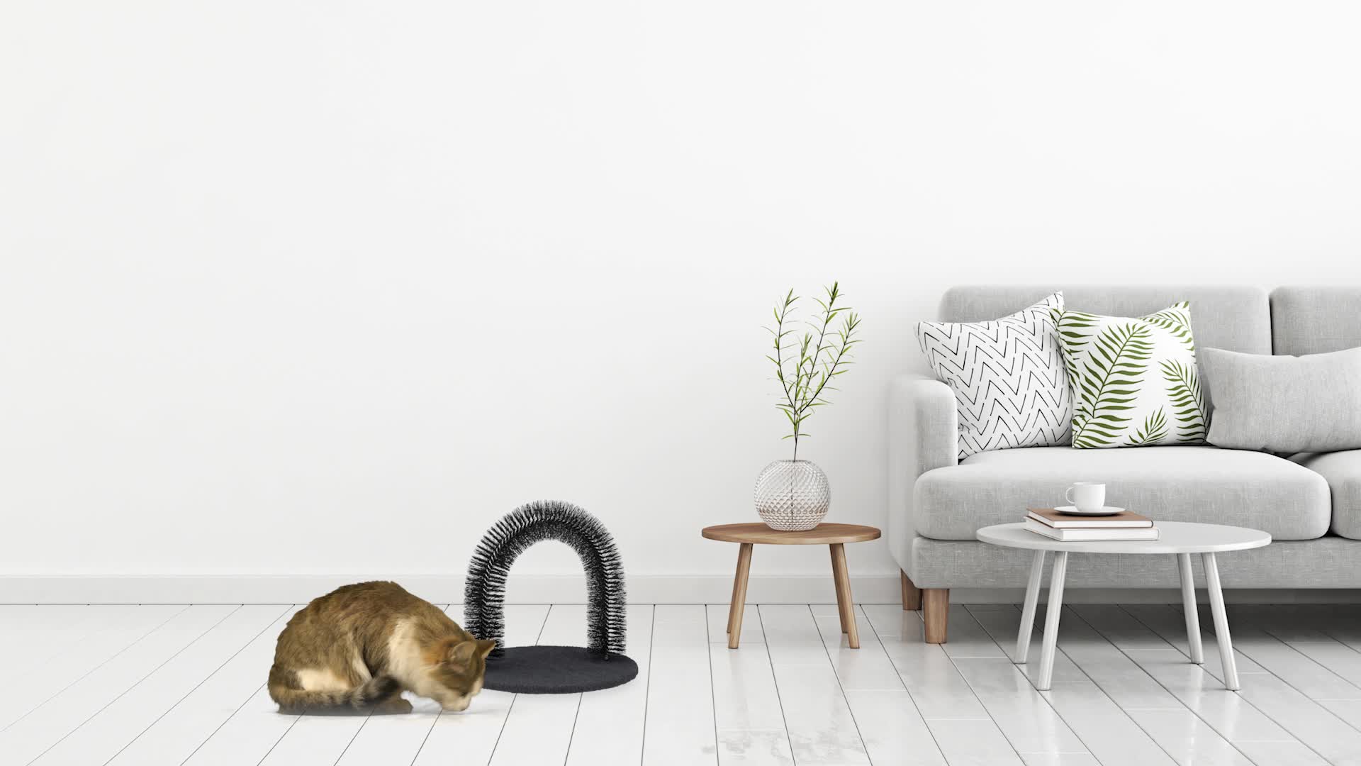 Relaxdays Enthaarungsbogen Katze, rund, mit Katzenminze, Produktbild-Vorschau 7