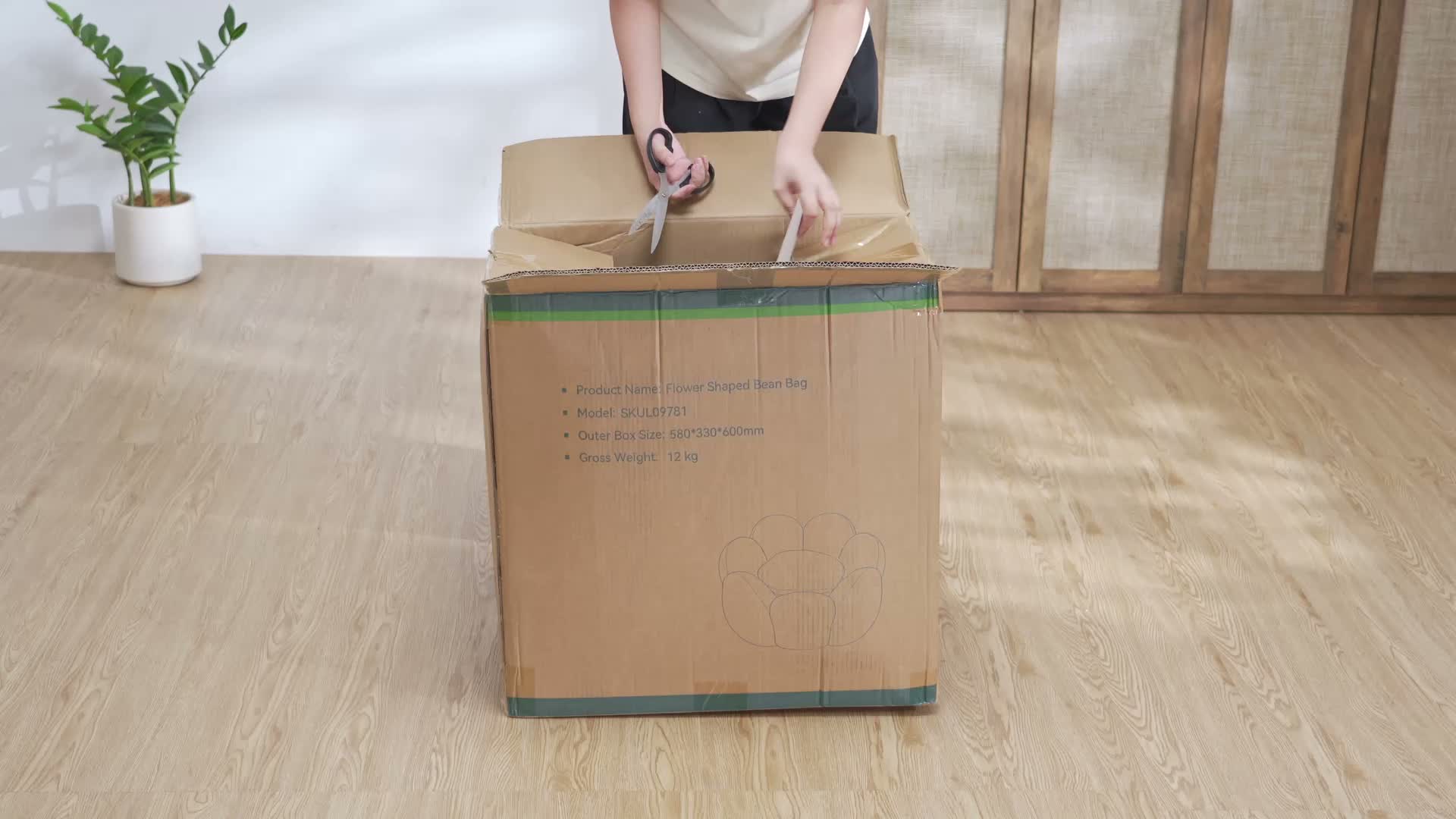 HOMMPA Sitzsack Sessel Samt Beige, ergonomisch mit Produktbild-Vorschau 7