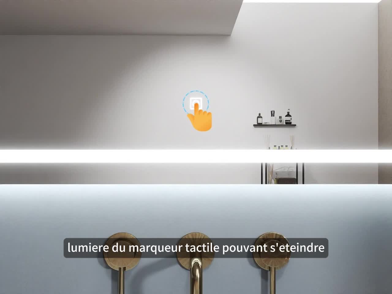 Miroir lumineux 80x60cm,3 couleurs + dimmable + anti-buée + Voir les images du produit 6
