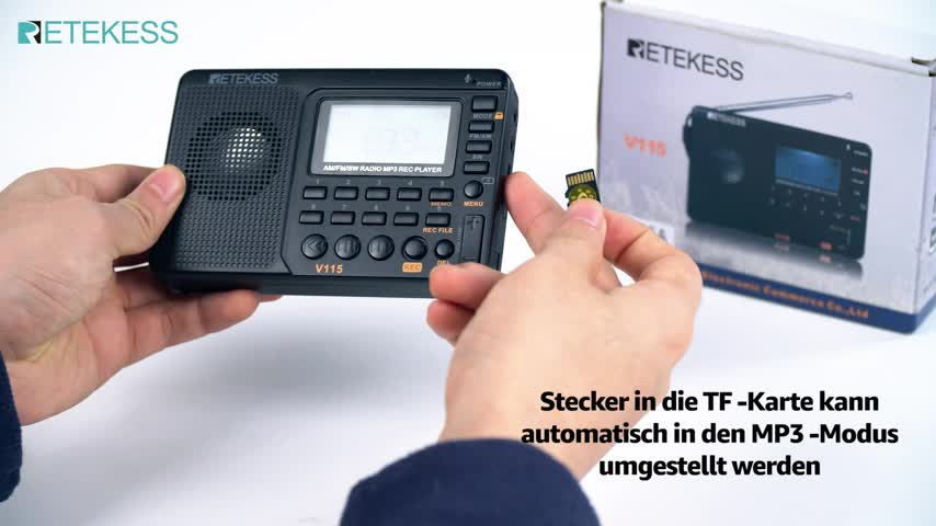 Retekess V115 Tragbares Radio, AM FM SW Radio mit 1000mAh Produktbild-Vorschau 7