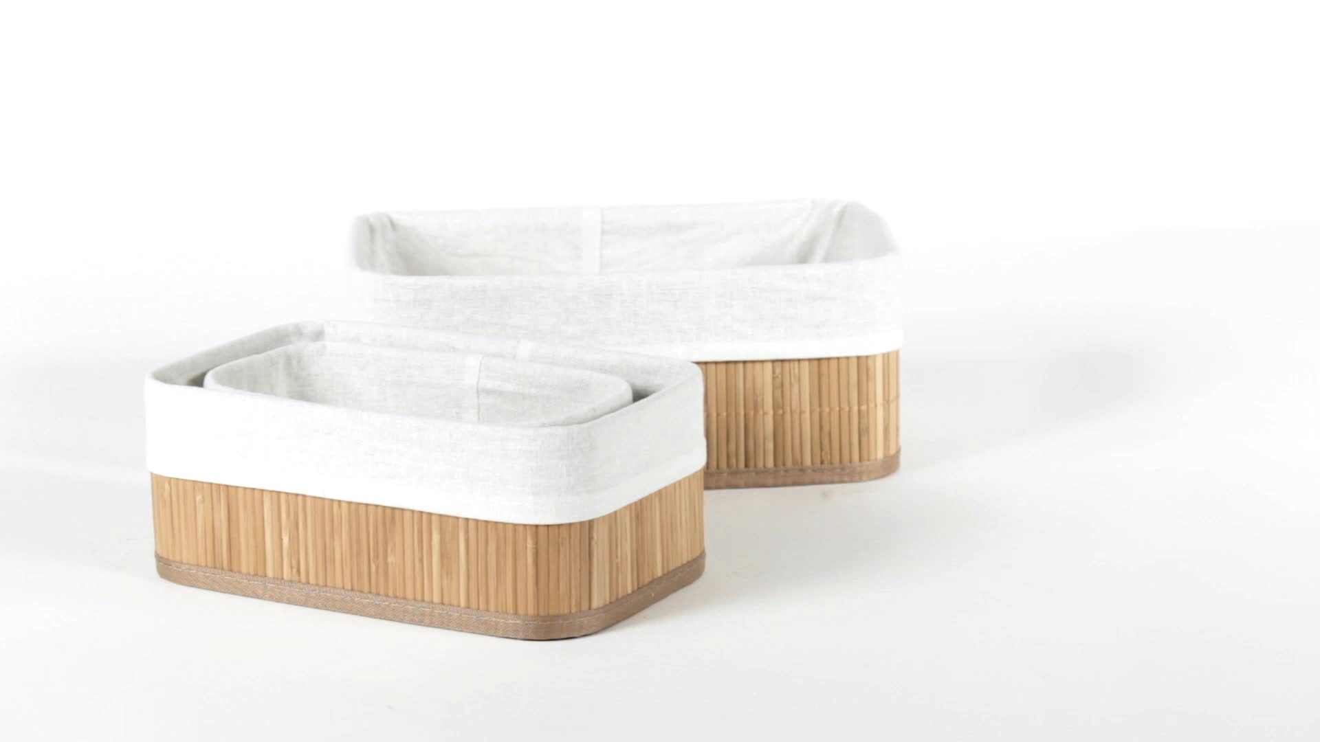 Relaxdays Regalkorb Set Bambus oval, 3 runde Produktbild-Vorschau 7