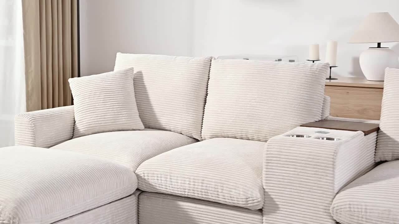 Merax L-Form Ecksofa mit Bettkasten, Konsole, Produktbild-Vorschau 7