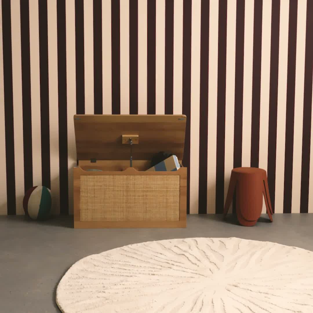 Scatola per giocattoli in legno per bambini, Marrone Anteprima dell’immagine prodotto 7