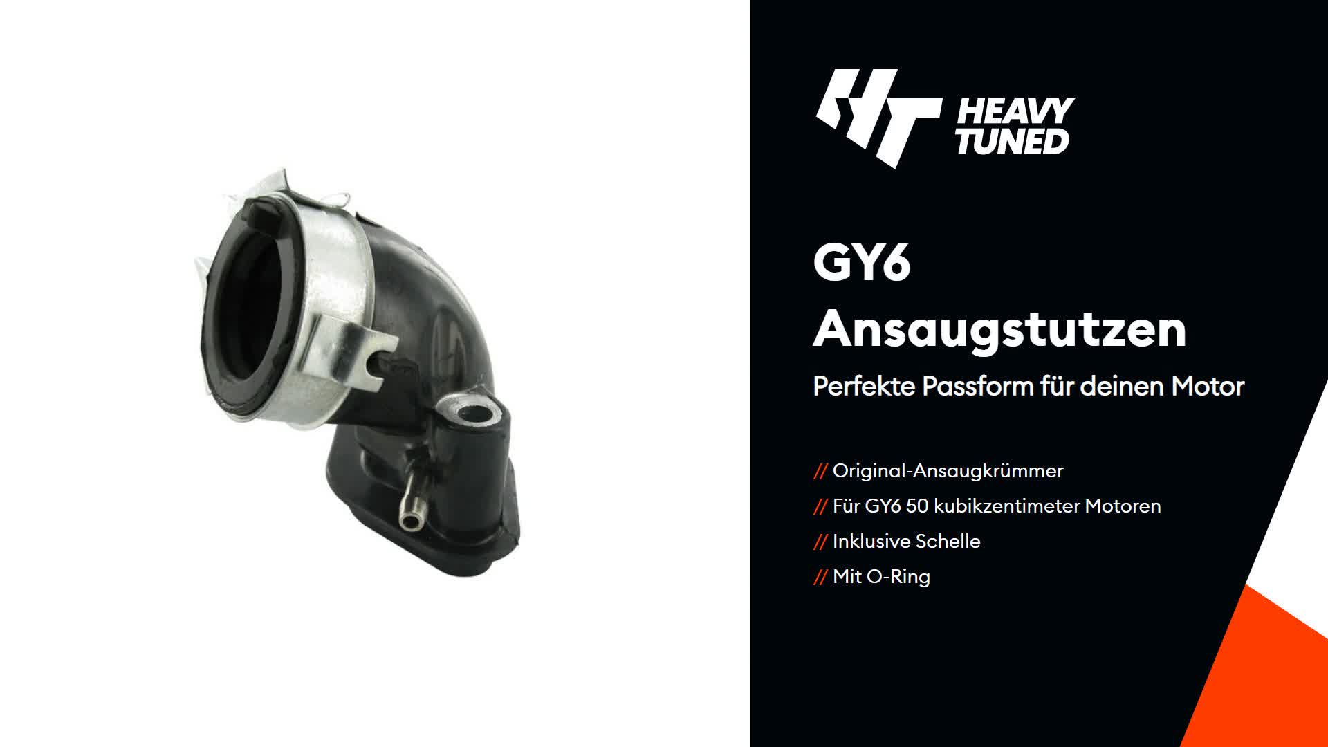 GY6 Ansaugstutzen 50ccm 139QMB / QMA, Komplett kompatibel Produktbild-Vorschau 2