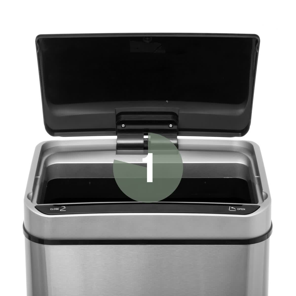 5Five Mulleimer/Treteimer - silber - 40L - 33 x 24 x 66 cm Produktbild-Vorschau 7