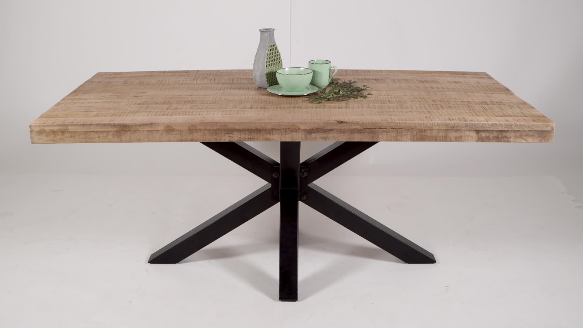 Esstisch Mango Massiv naturfarben 220 x 100 cm gerade Produktbild-Vorschau 7