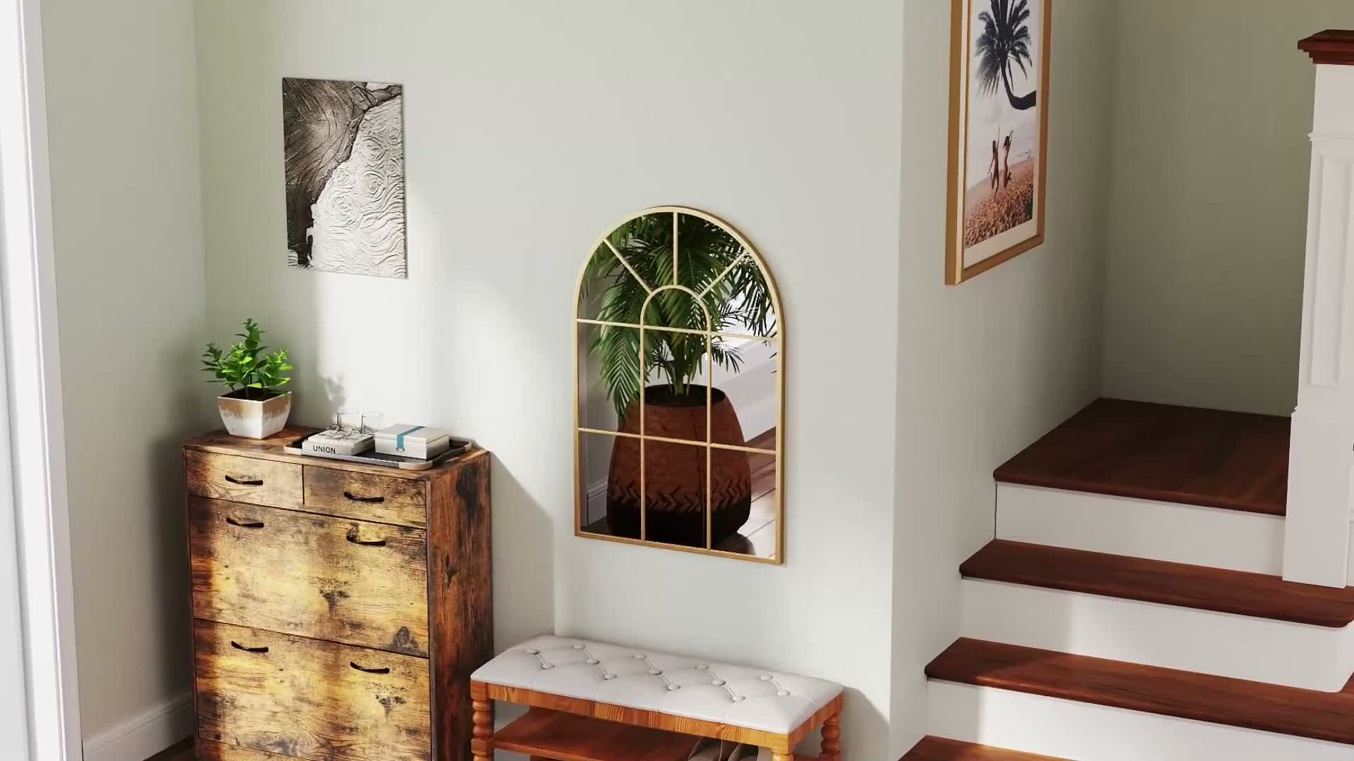 HOMCOM Wandspiegel Fensterspiegel 91 x 60 cm Dekorativ Produktbild-Vorschau 7