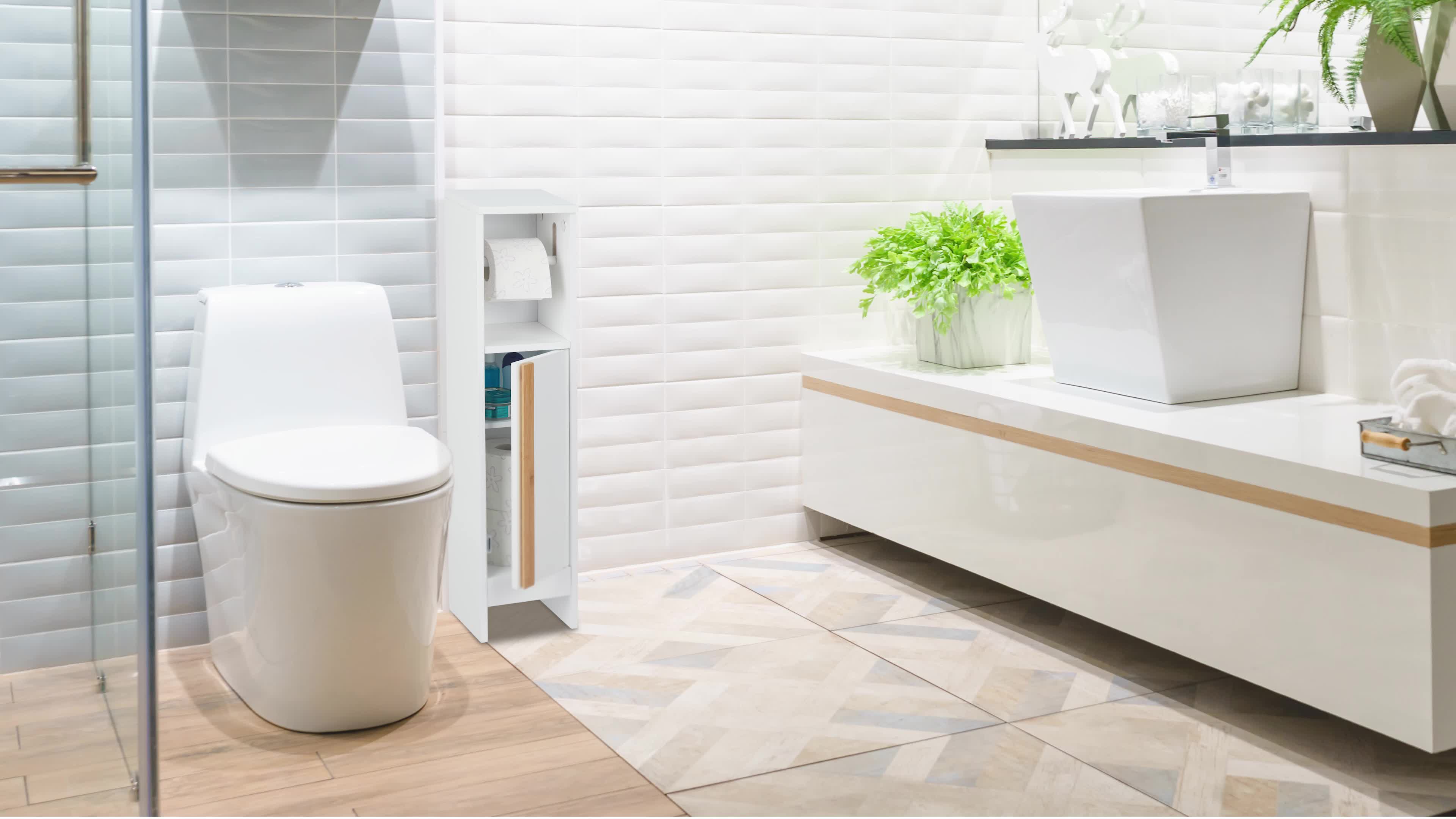 Relaxdays Toilettenpapierhalter stehend, Badezimmeregal HBT Produktbild-Vorschau 7