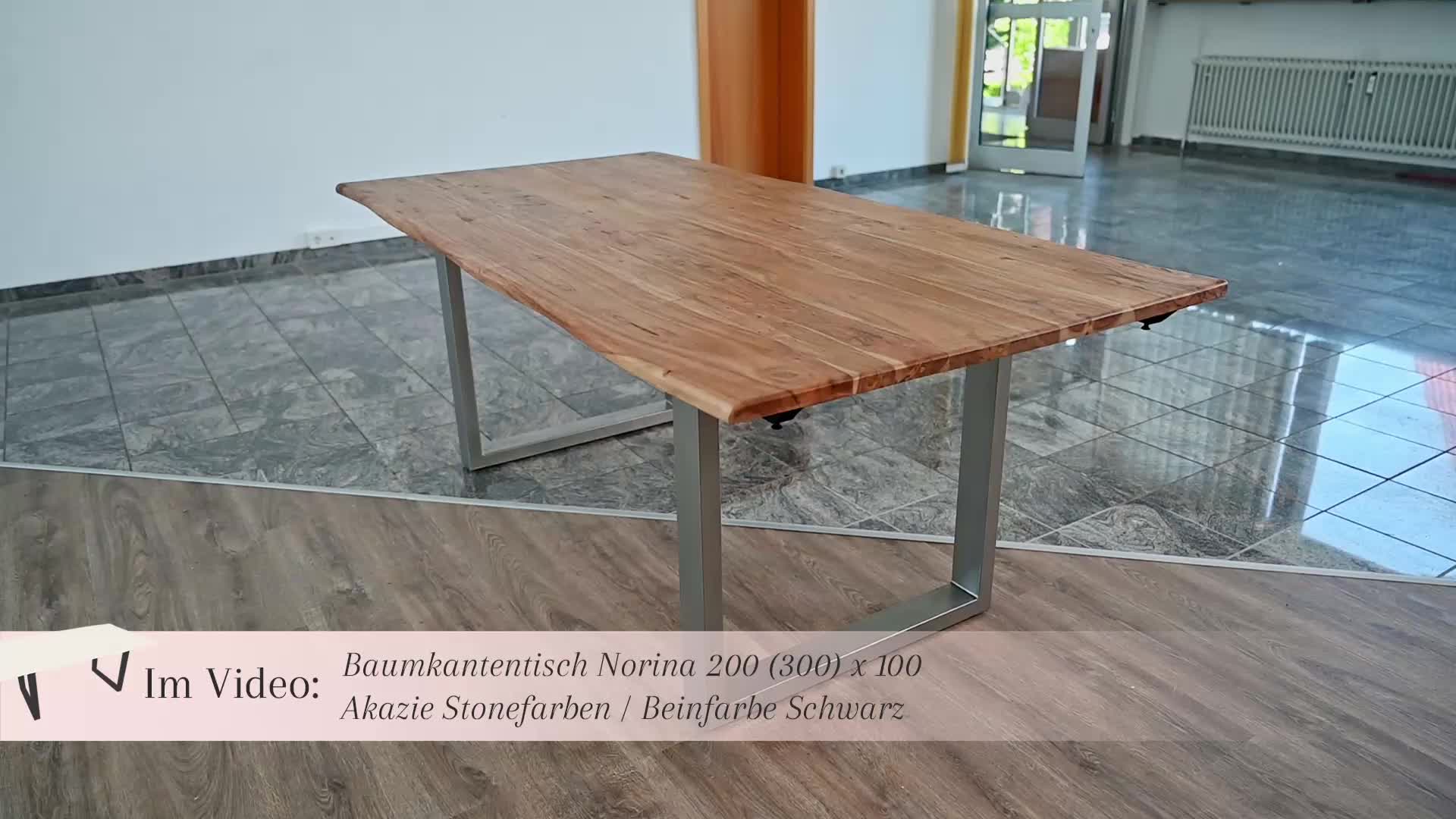 Baumkantentisch Akazie stonefarben 220 (320) x 100 cm Produktbild-Vorschau 6
