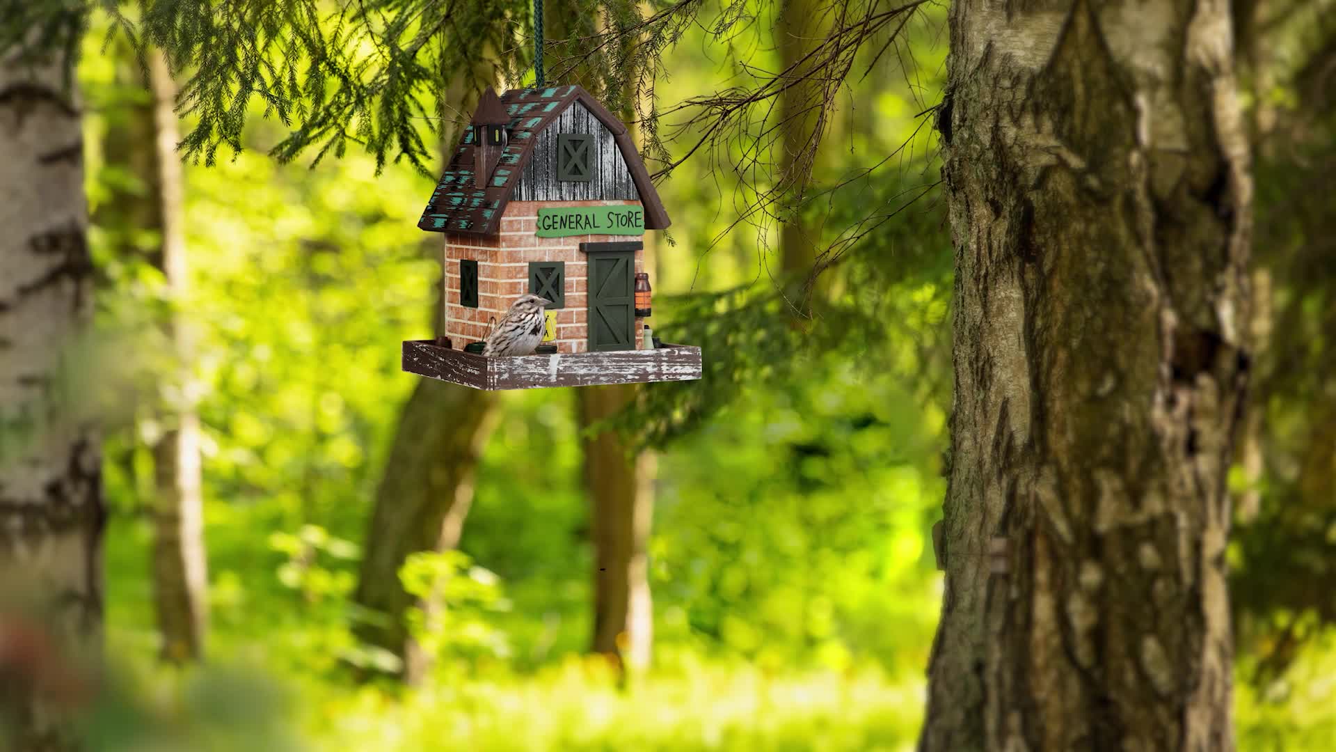 Relaxdays Deko Vogelhaus, Holz, Vogelhäuschen zum Produktbild-Vorschau 7