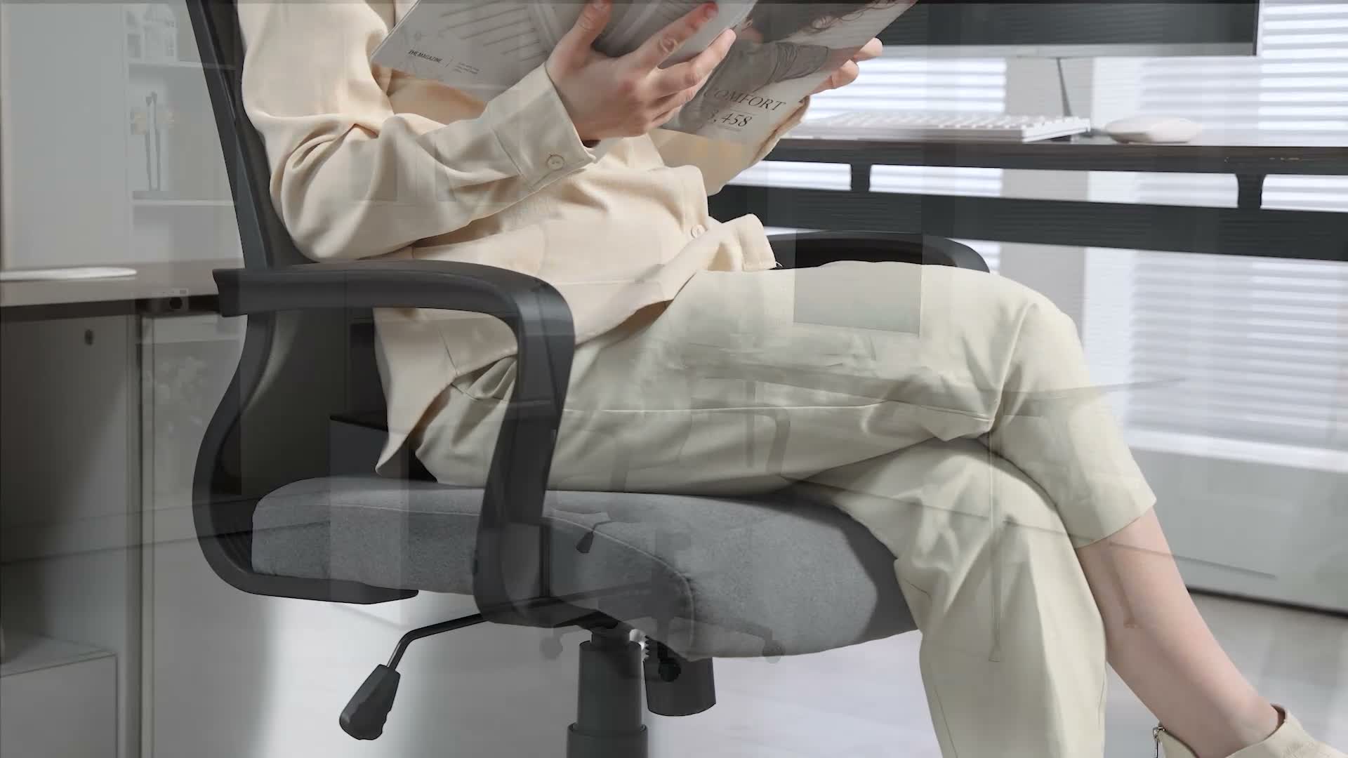 HOMCOM Bürostuhl, Ergonomischer Schreibtischstuhl mit Produktbild-Vorschau 7