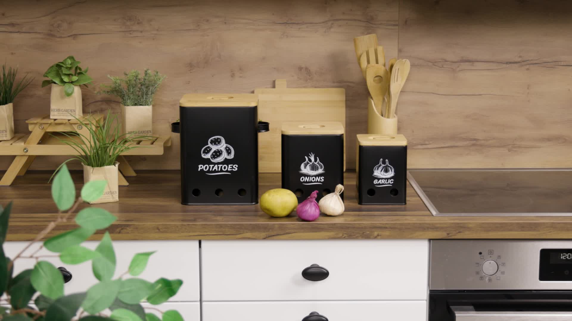 Relaxdays Kartoffel Aufbewahrungsbox, Zwiebeln, Knoblauch, Produktbild-Vorschau 7