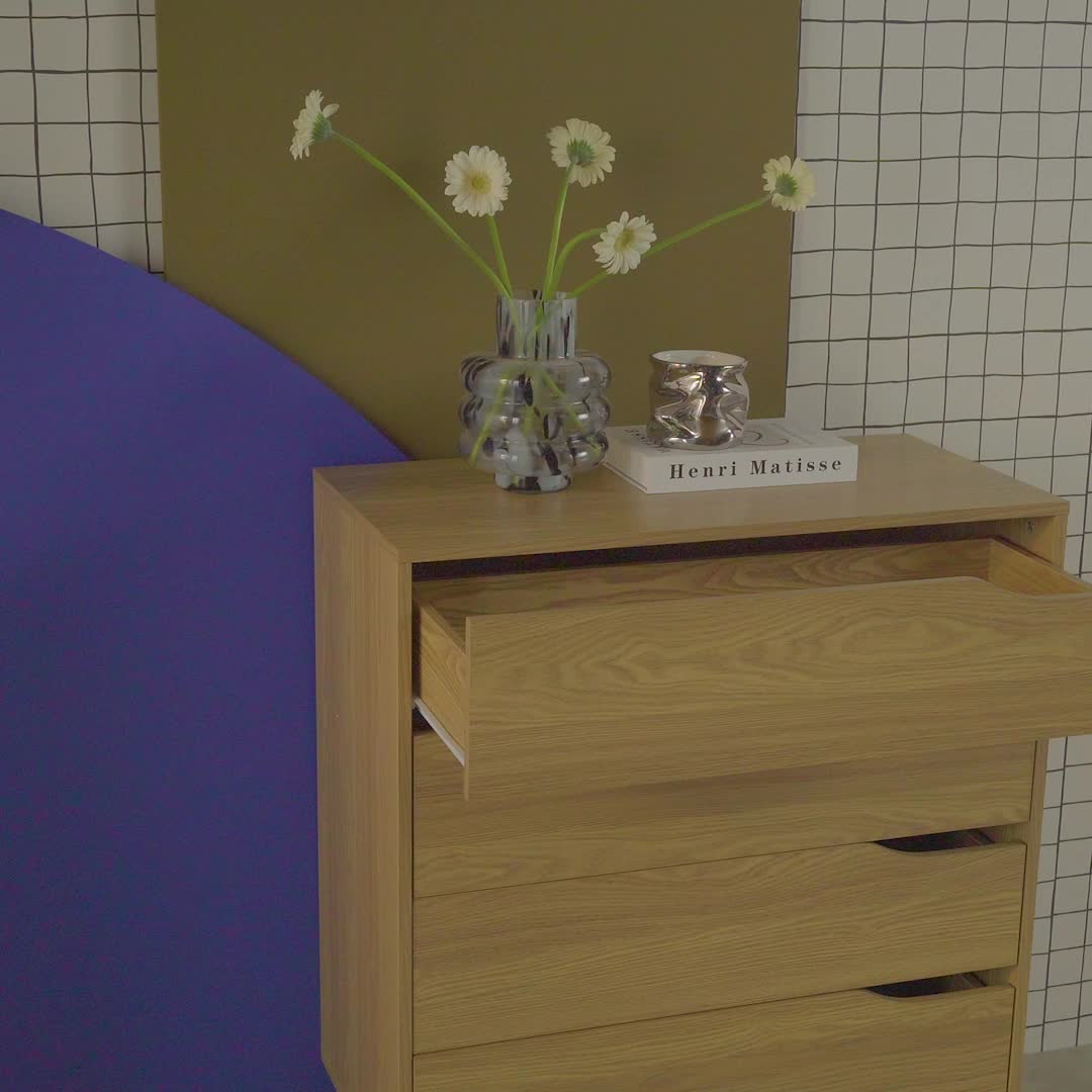 sweeek - Kommode mit Holzdekor, 4 Schubladen - Eschenlook Produktbild-Vorschau 7