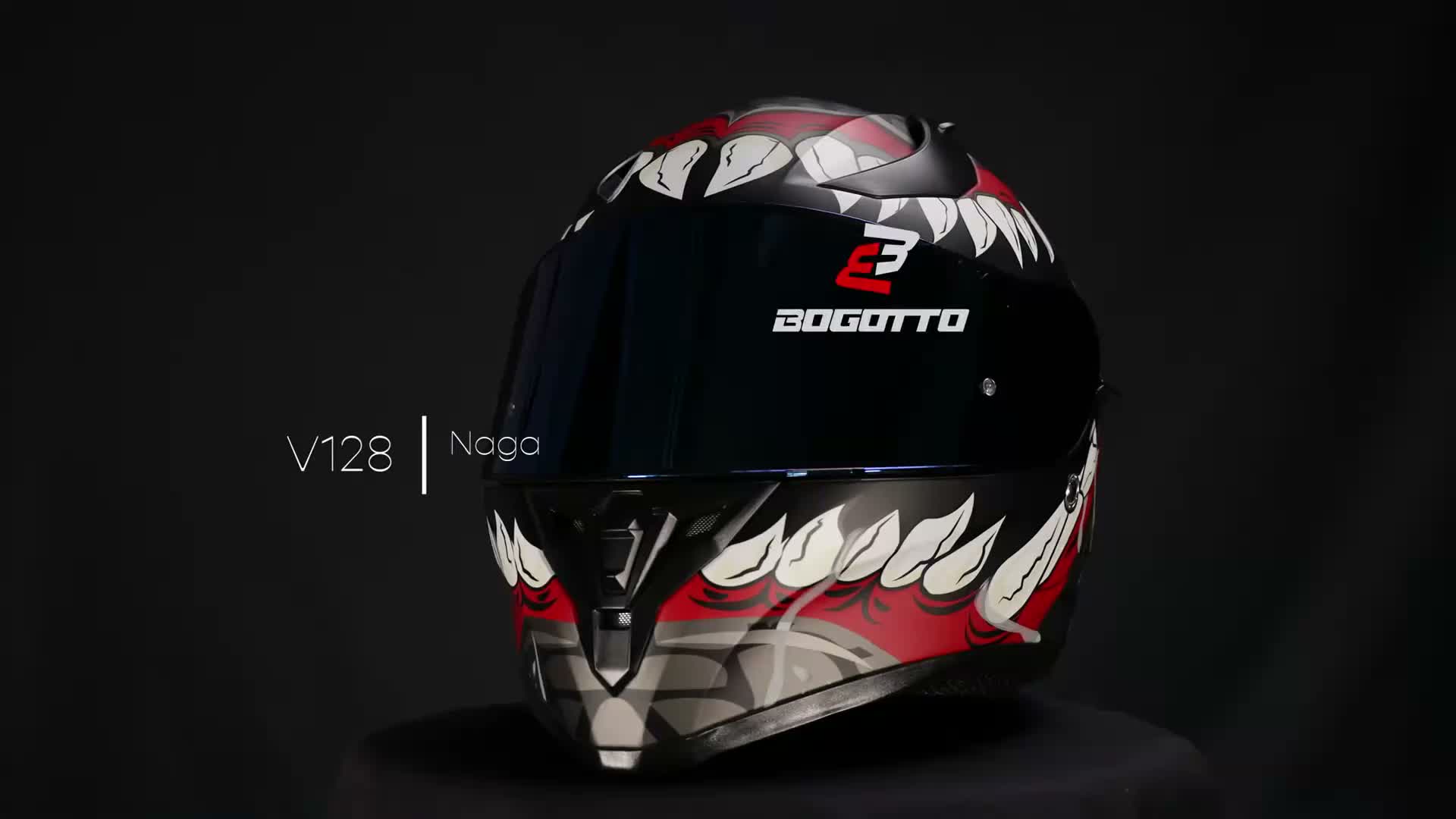 Bogotto V128 Naga Helm, schwarz matt/orange, XL (61/62) Produktbild-Vorschau 5