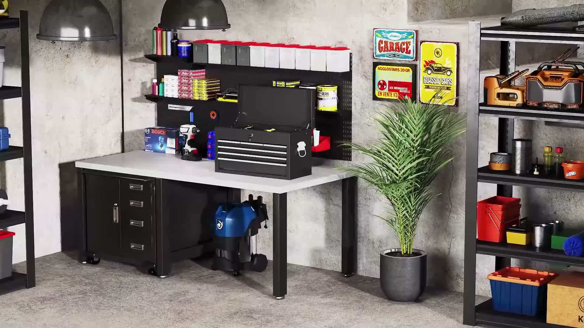 HOMCOM Werkzeugkoffer Leer Werkzeugkiste mit 6 Schubladen Produktbild-Vorschau 7