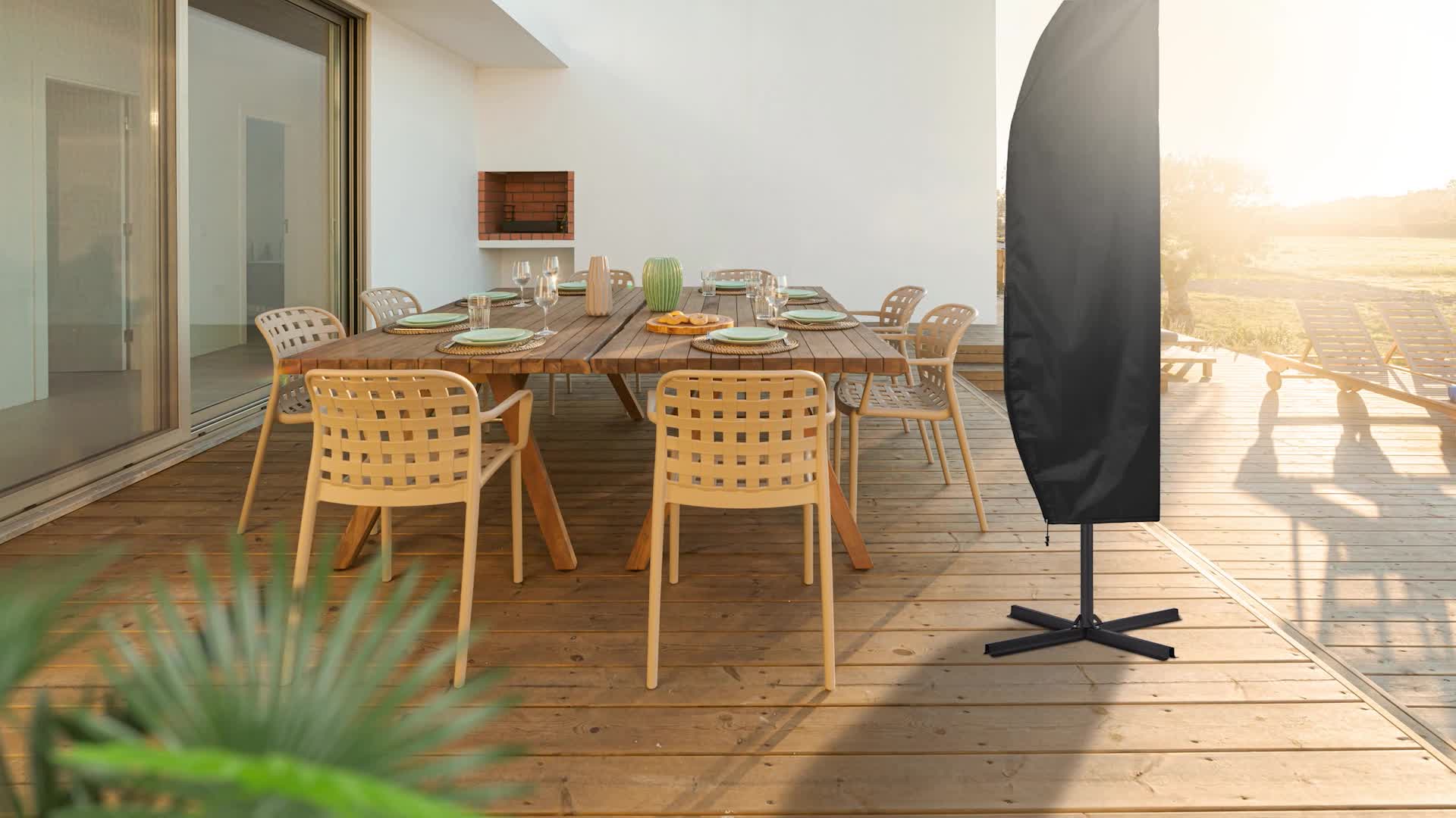 Relaxdays Sonnenschirm Schutzhülle, Abdeckhaube Ampelschirm Produktbild-Vorschau 7