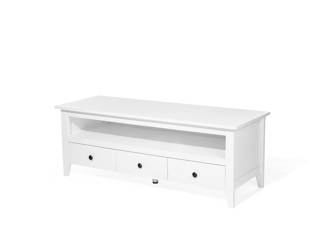 BELIANI TV stolek bílý MDF deska dřevo 50 x 136 x 49 cm Náhled obrázku produktu 7