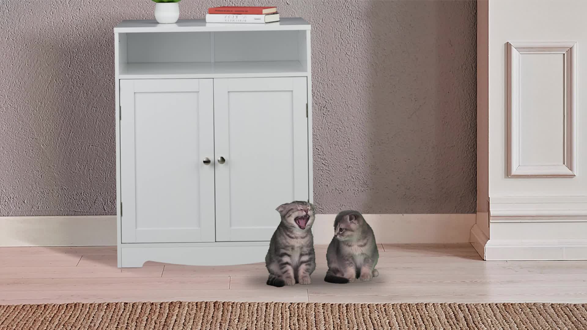 Relaxdays Katzenschrank für Katzentoilette, 2 seitliche Produktbild-Vorschau 7