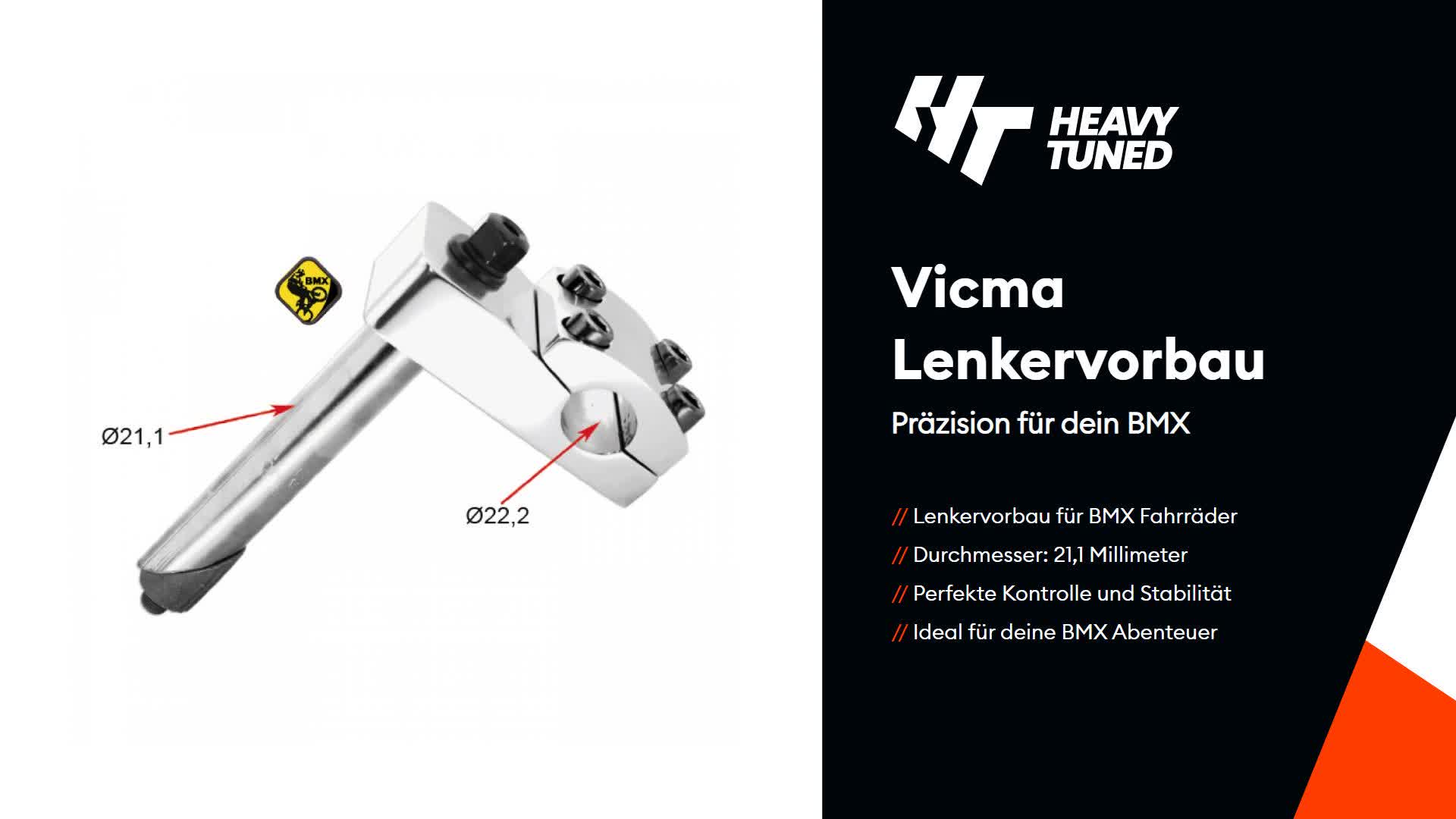 Lenkerklemme V BIKE Ø 21,1 mm Lenkervorbau Steuerohr für Produktbild-Vorschau 2