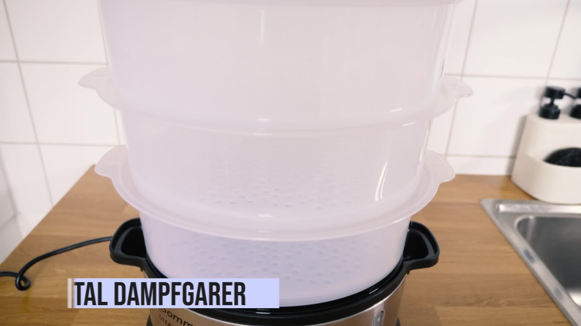 Sommertal Dampfgarer STEAMY800 Dämpfer 800W 3 Schicht Topf Produktbild-Vorschau 7