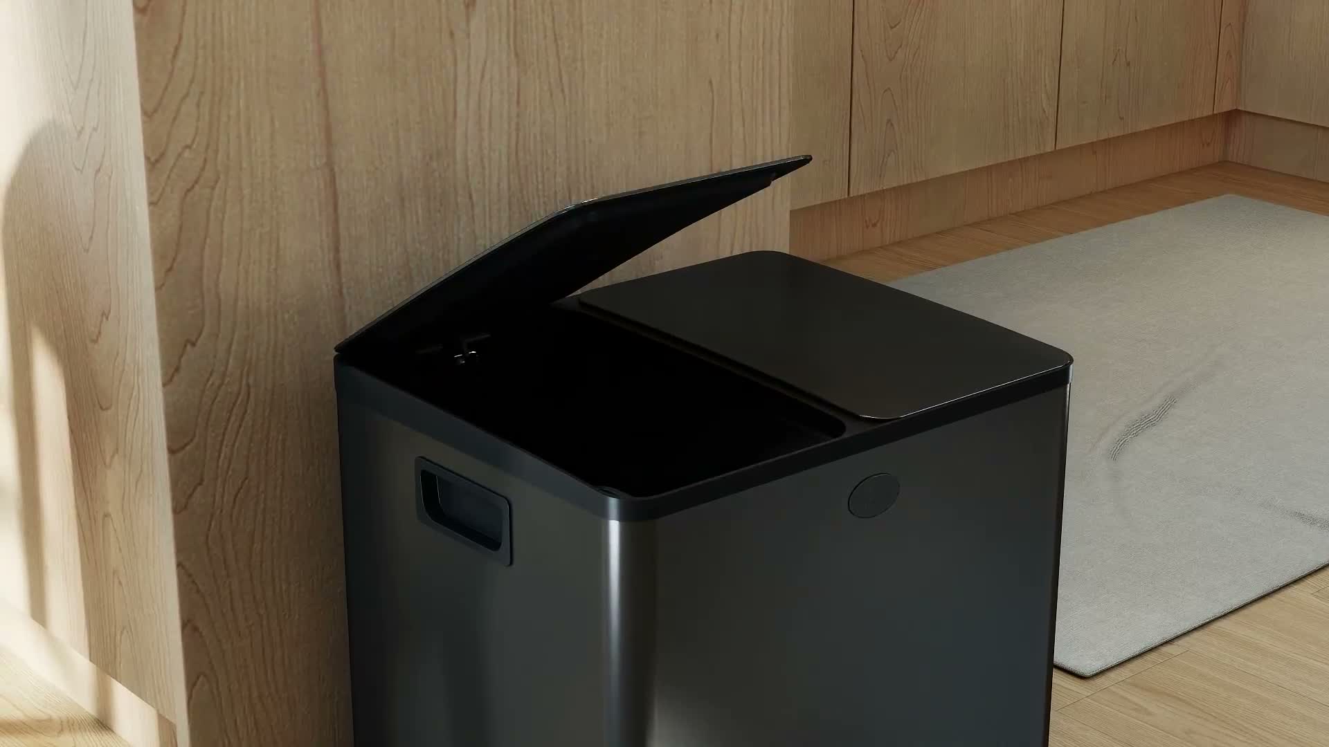 HOMCOM Mülleimer 2 x 15L Mülltrennsystem Edelstahl mit Produktbild-Vorschau 7