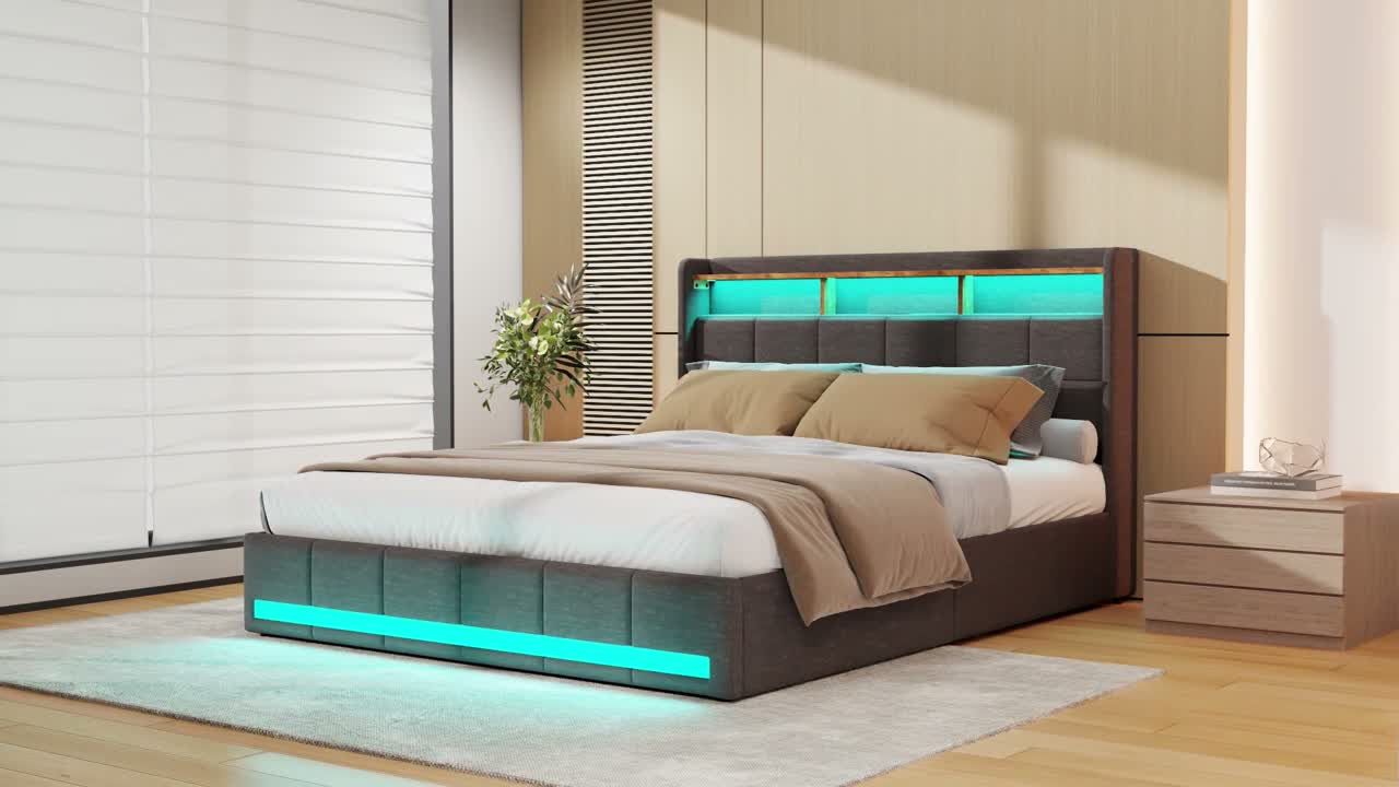 INONEFT Stauraumbett 180x200cm, Bett mit Stauraum, 4 Produktbild-Vorschau 7