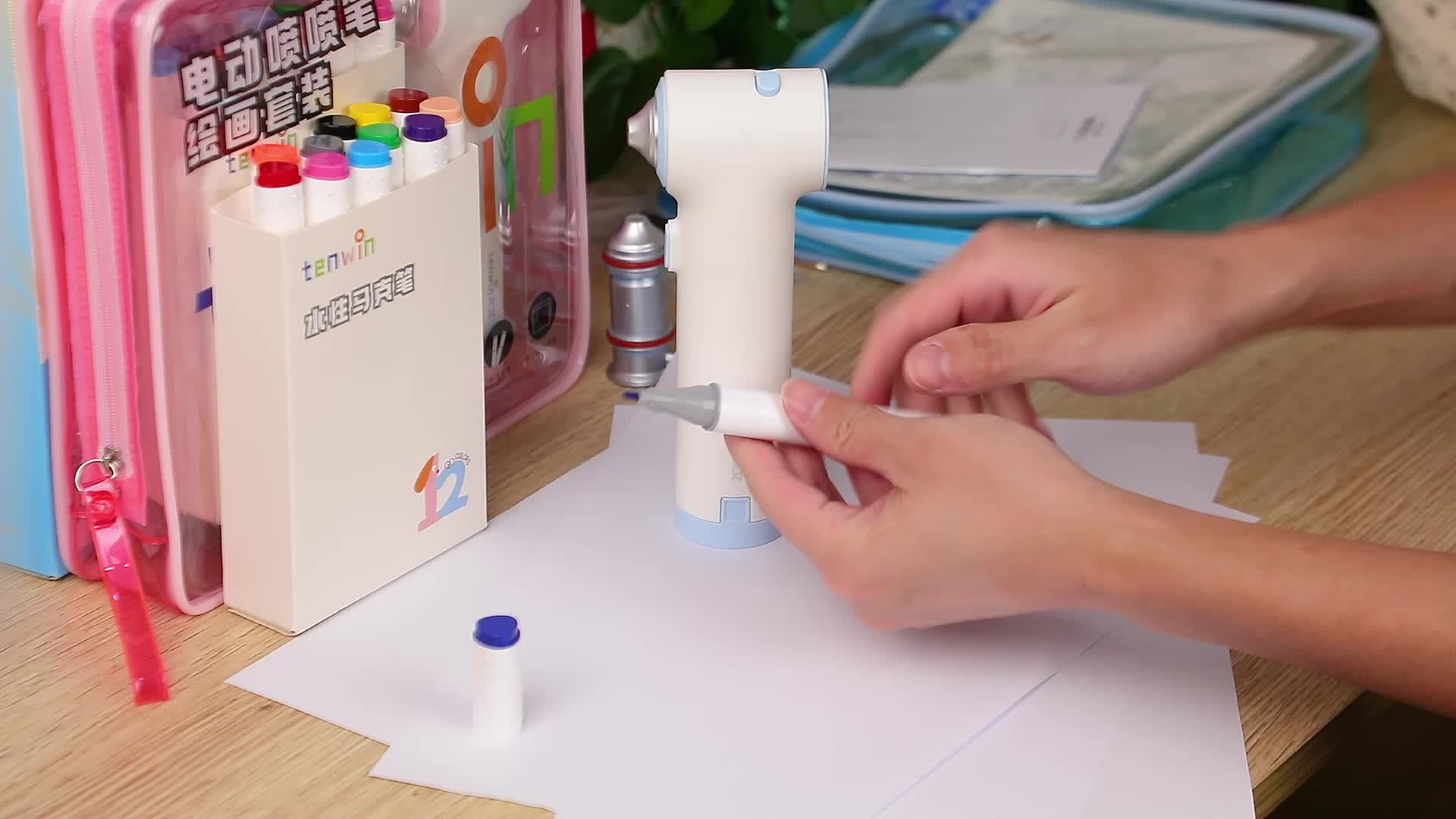 Elektrisches Airbrush Marker Set für Kinder – Produktbild-Vorschau 7