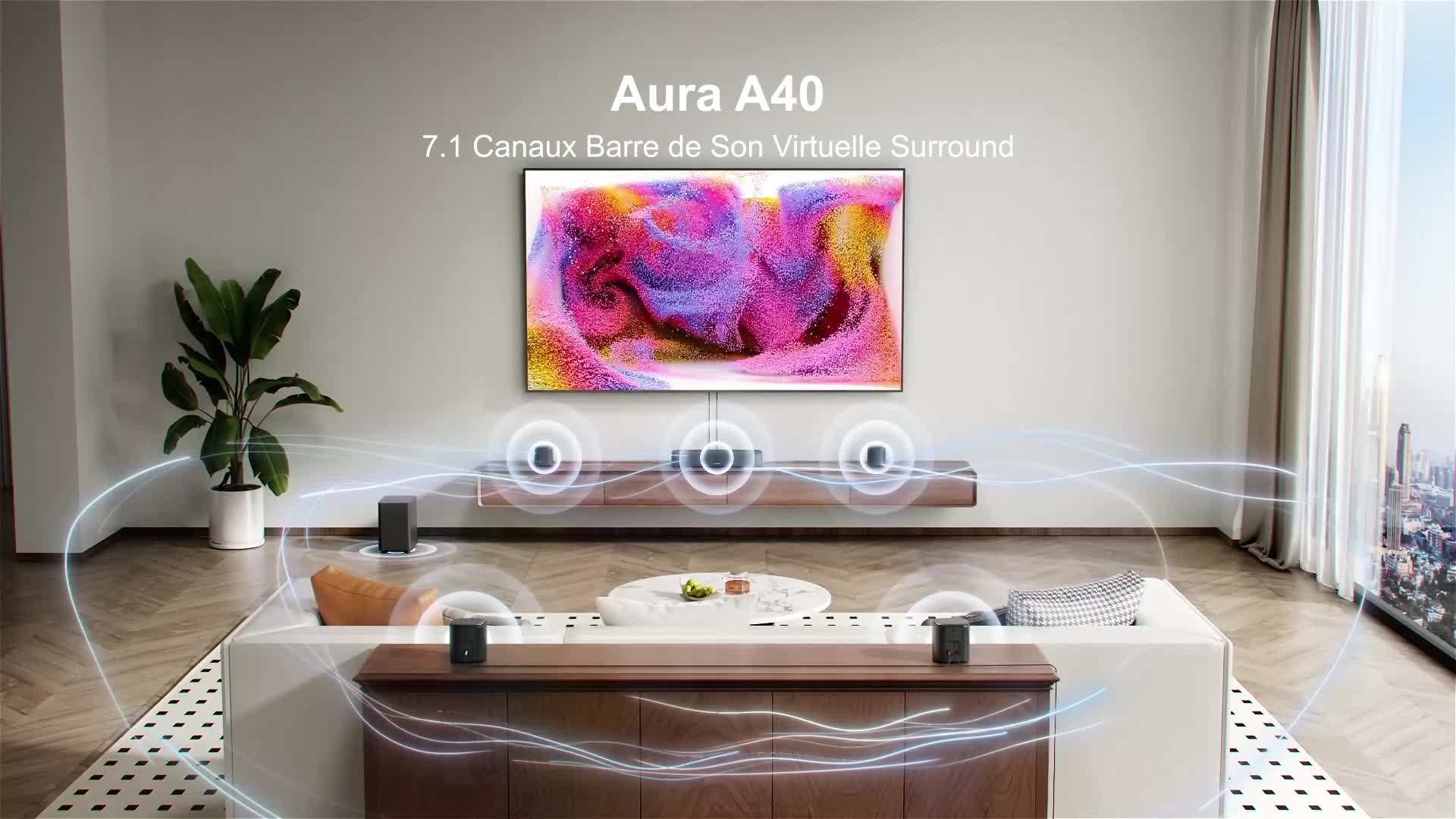 Barre de son ULTIMEA 7.1ch avec subwoofer pour TV, système Voir les images du produit 7