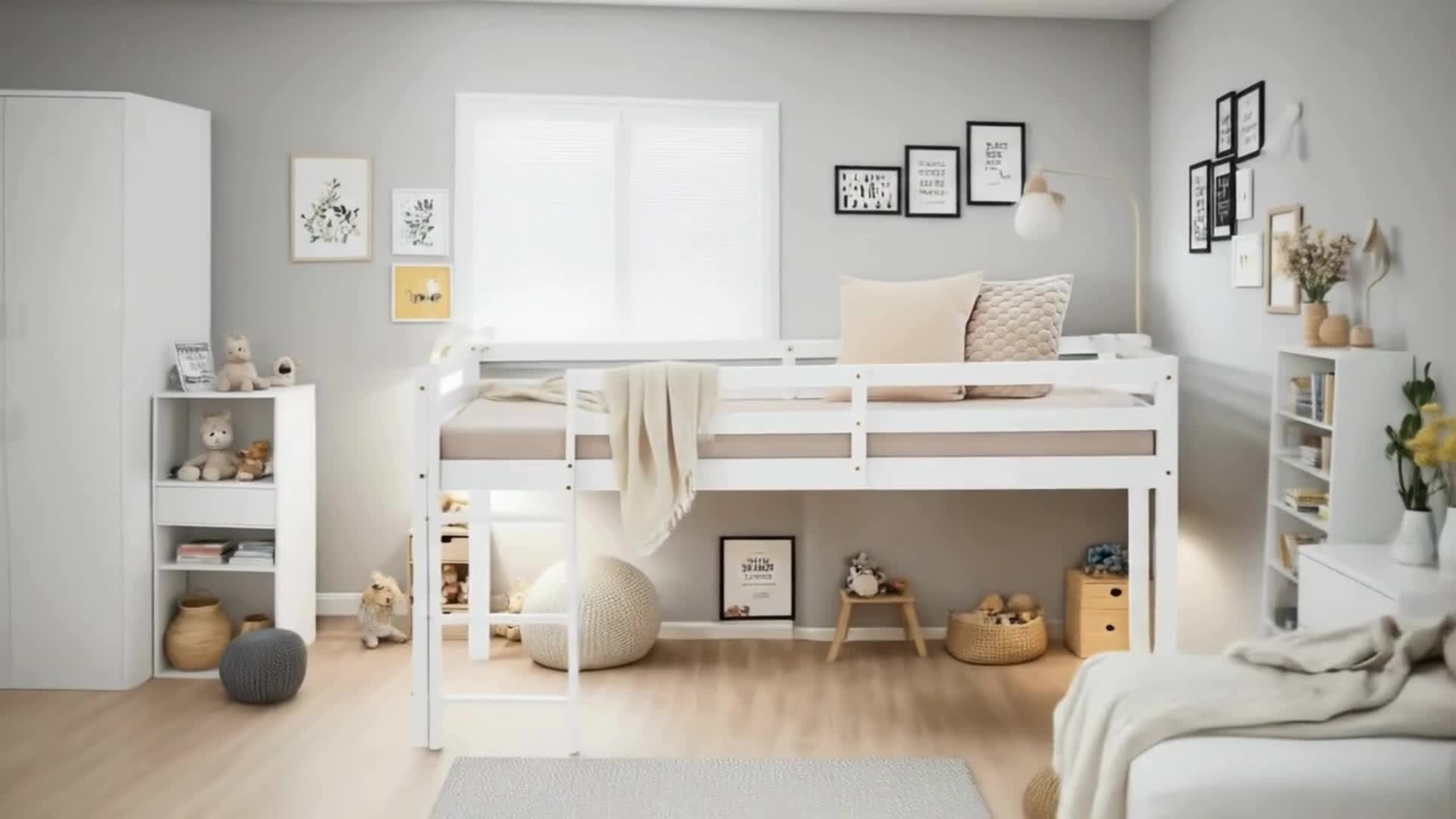 Homestyle4u Kinder Hochbett Lattenrost Matratze Leiter Produktbild-Vorschau 7