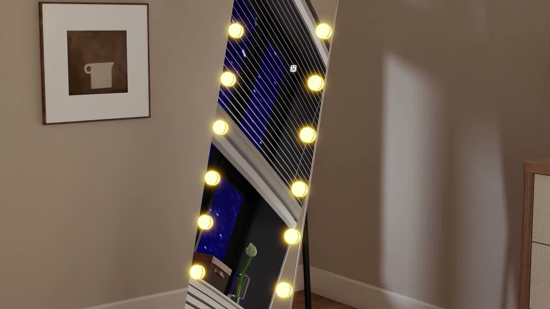 HOMCOM Ganzkörperspiegel 150 x 40 cm RGB-LED Standspiegel Produktbild-Vorschau 7