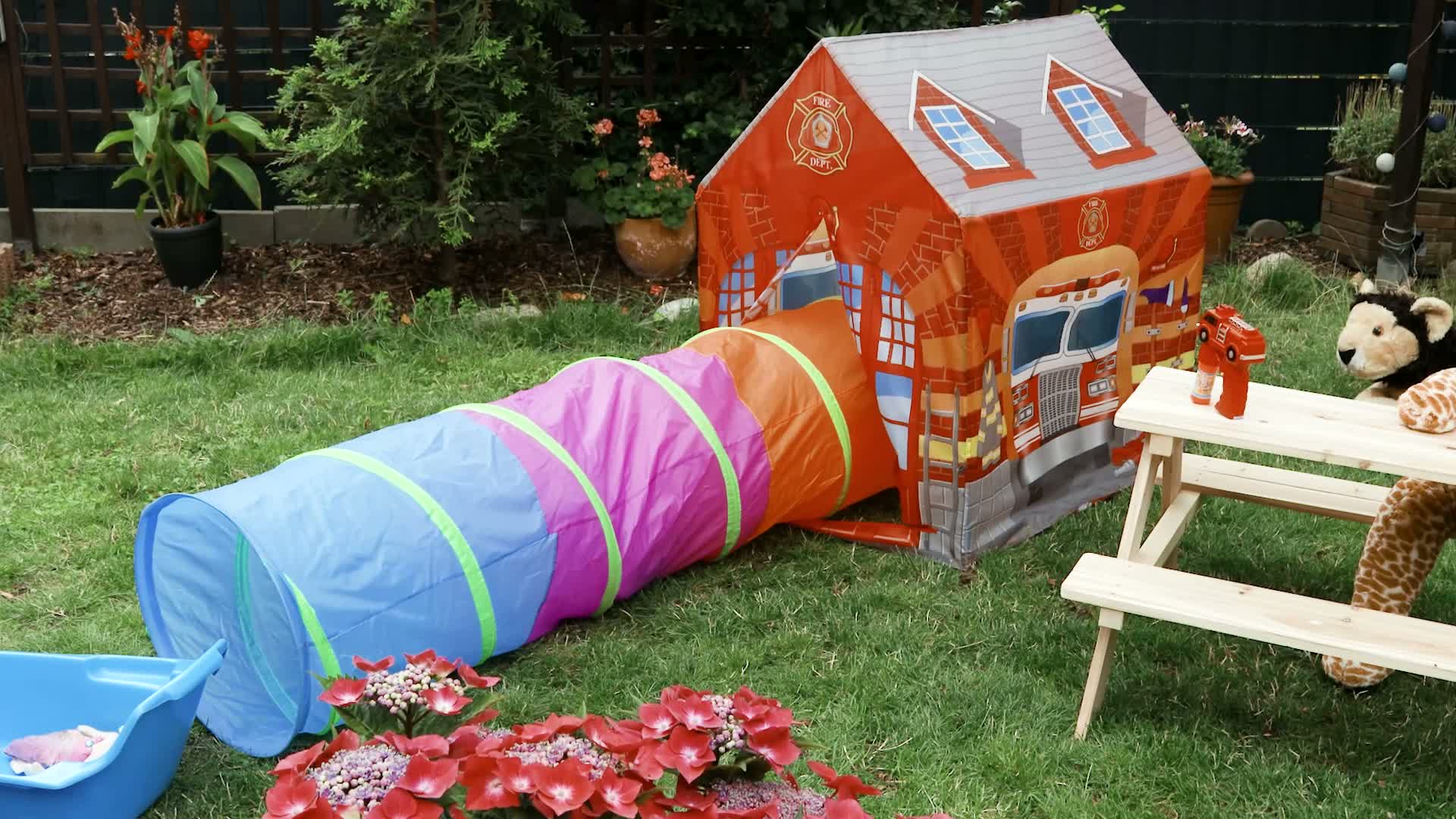 Relaxdays Spieltunnel für Kinder, farbenfroher Produktbild-Vorschau 6