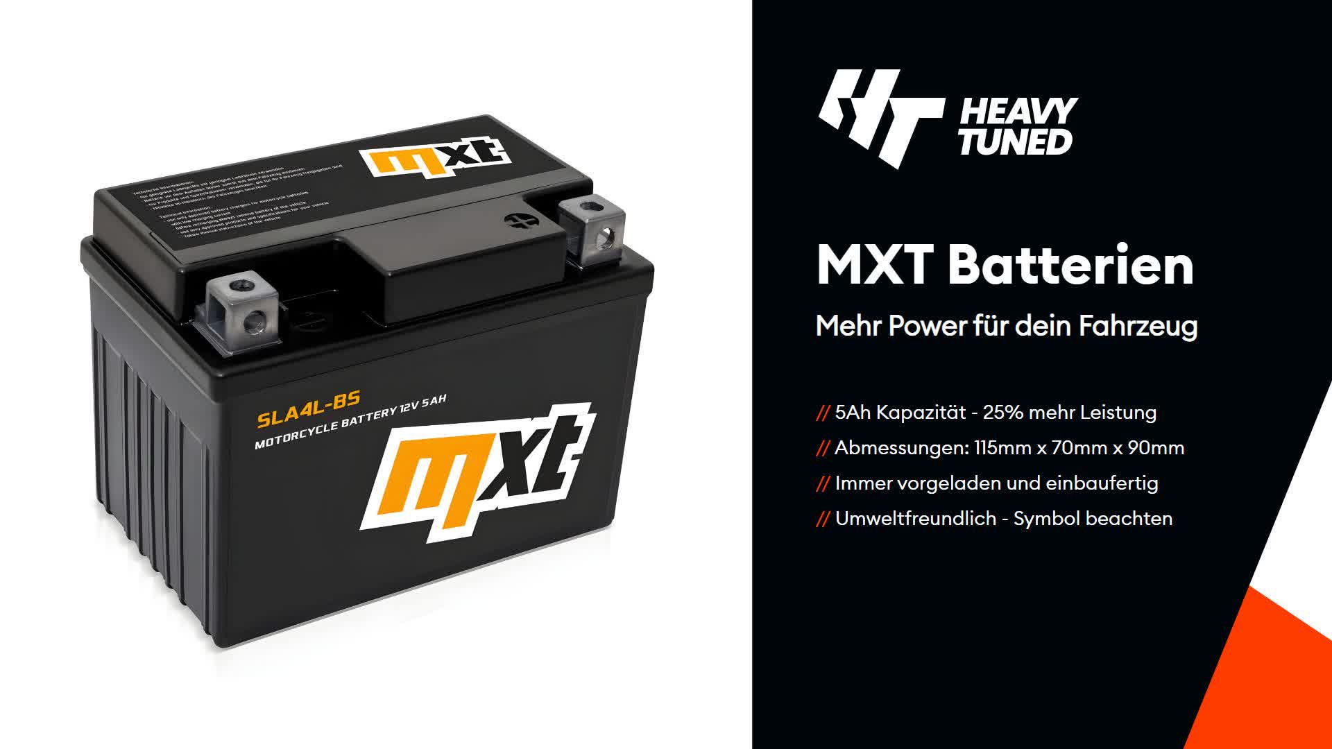 MXT Rollerbatterie 12 V 5 Ah SLA4L-BS Gel-Batterie Produktbild-Vorschau 7