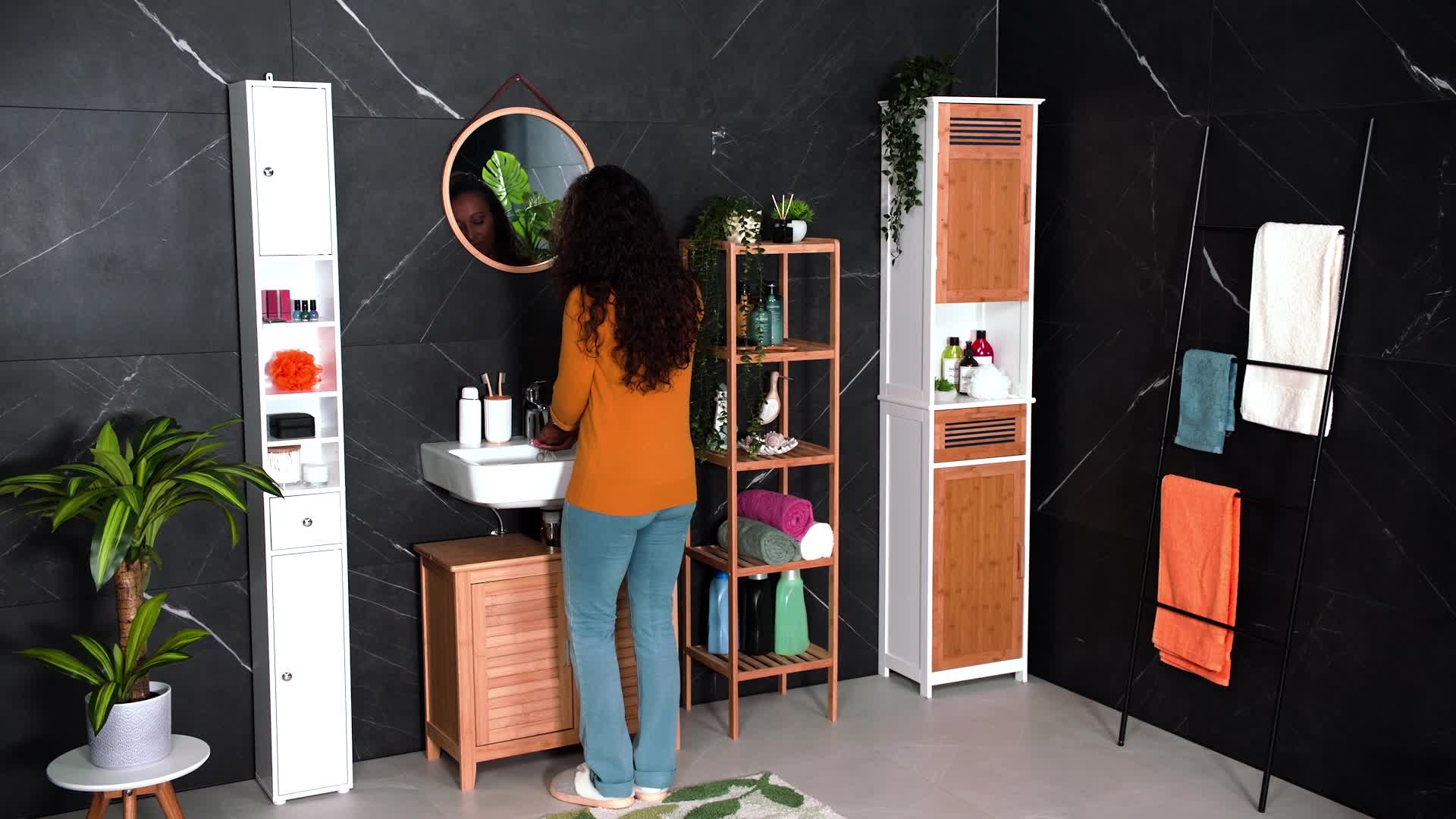Relaxdays Handtuchleiter, 4 Sprossen, Handtücher & Produktbild-Vorschau 7