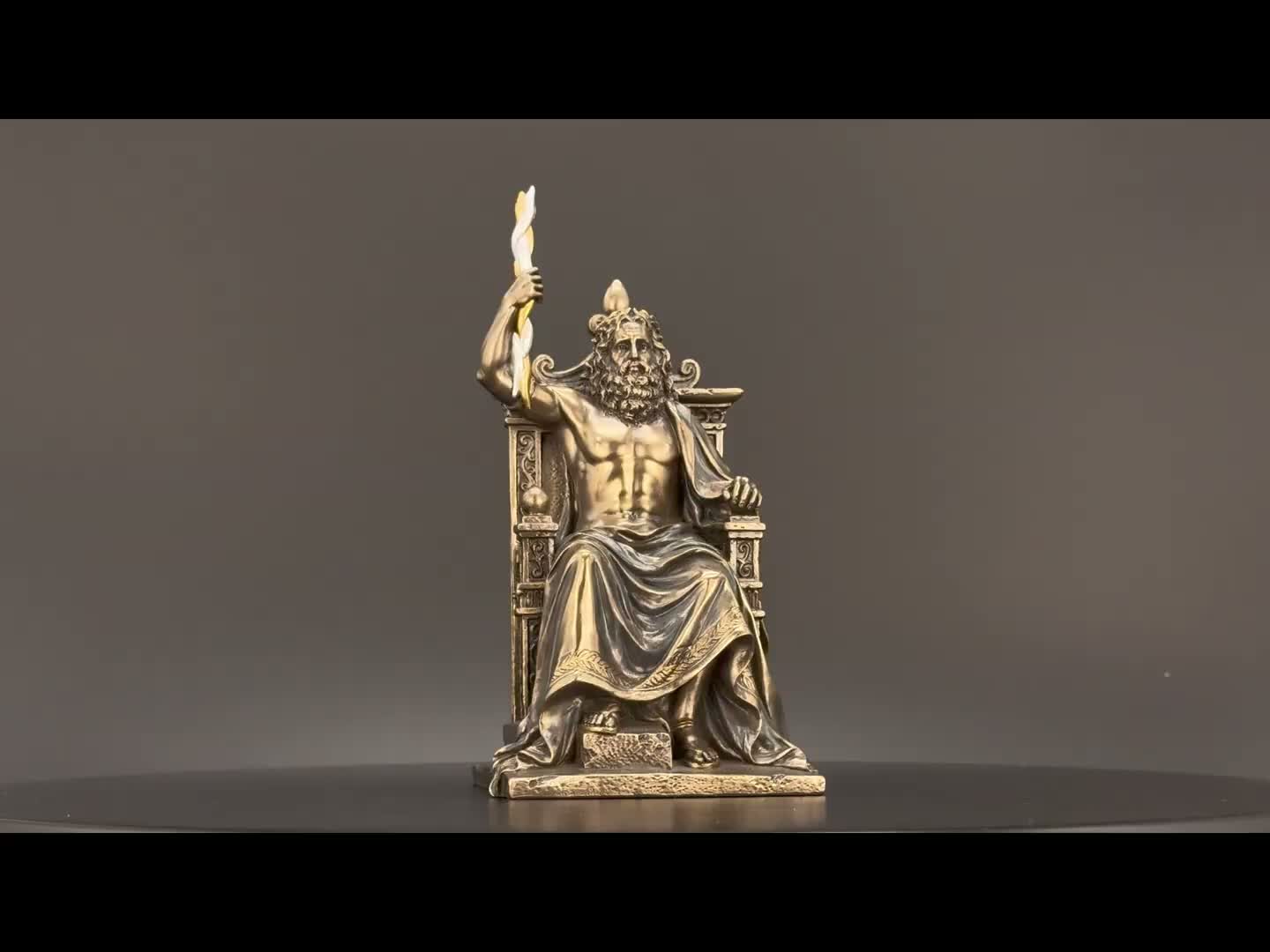 Zeus Figur auf Thron Skulptur dekorative Wohnraum Deko Produktbild-Vorschau 7
