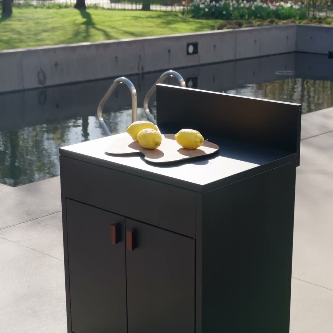 Cucina da esterno modulare in acciaio con 2 ante, 80cm, Anteprima dell’immagine prodotto 7