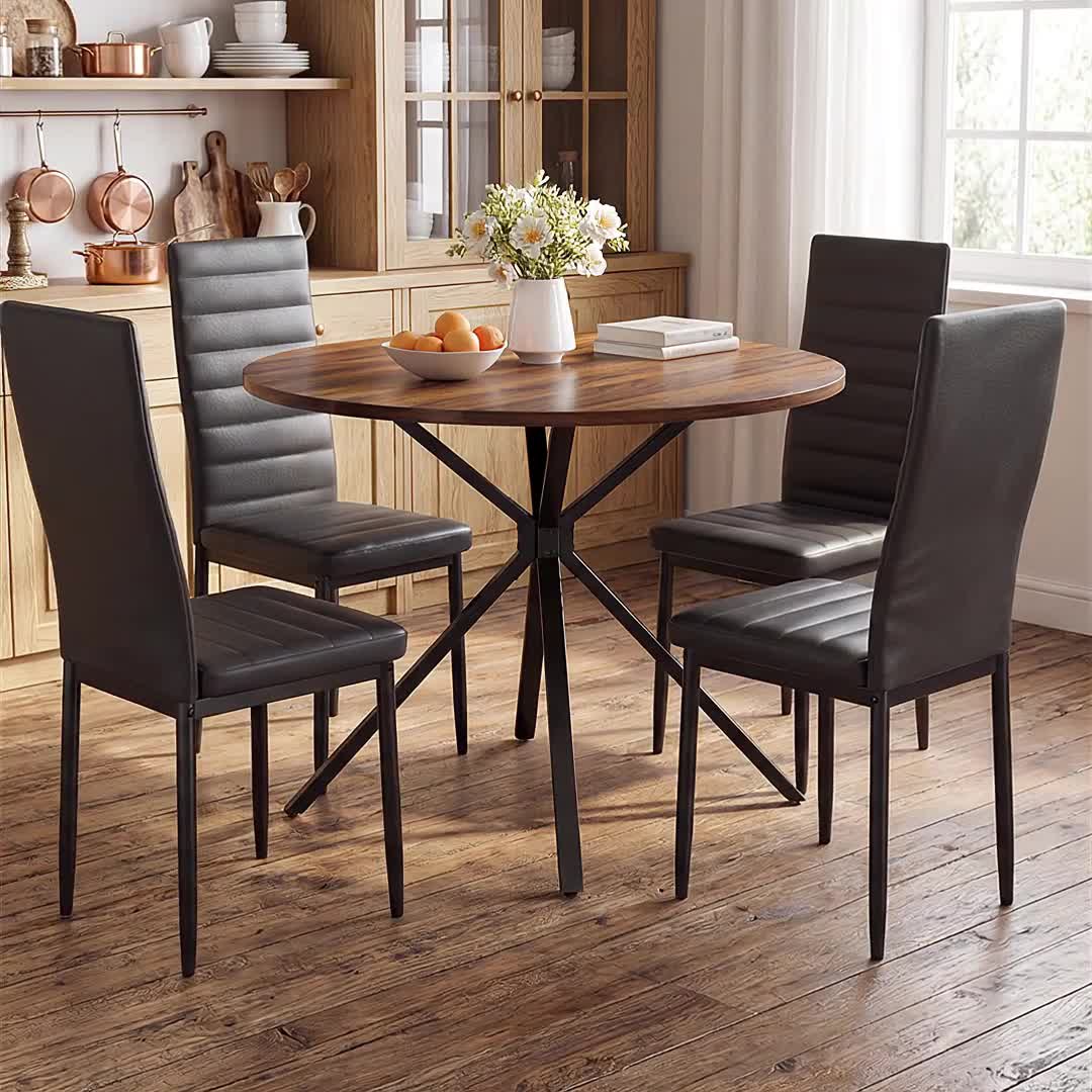 BEALIFE Runder Esstisch 100 cm ø mit 4 Stühlen | Set für Produktbild-Vorschau 7