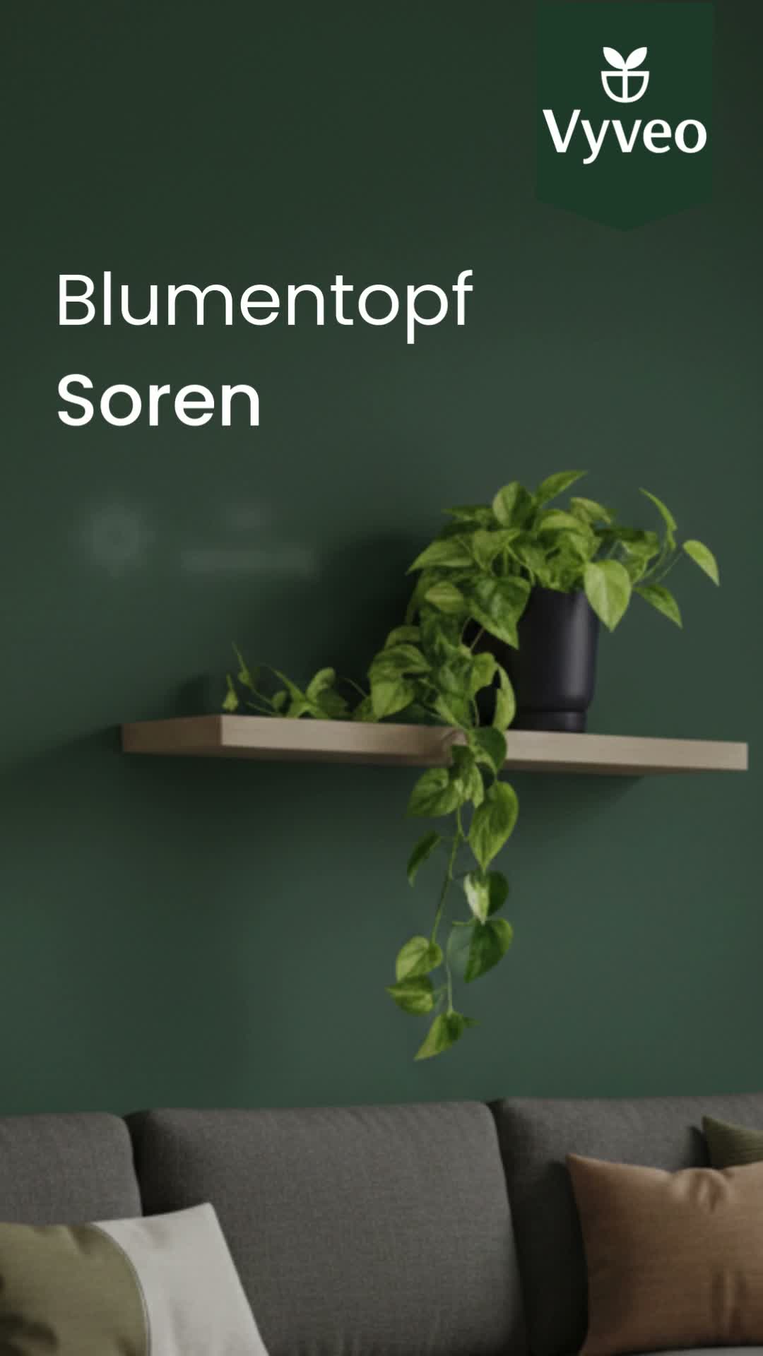 Vyveo - Blumentopf Soren - 2er-Set - Schwarz - 13x12 Produktbild-Vorschau 7
