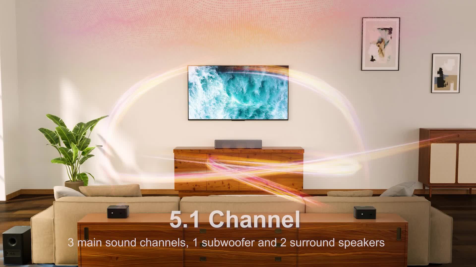ULTIMEA 5.1 Surround Soundbar, 3D Virtueller Surround Sound Produktbild-Vorschau 7