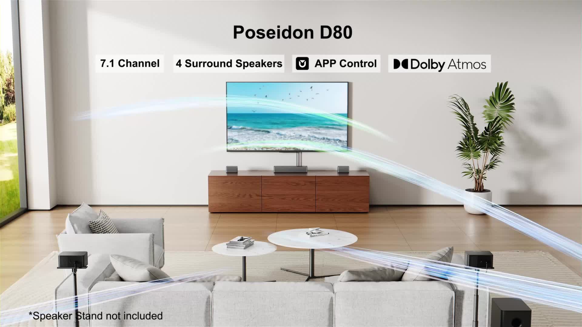 Ultimea Poseidon D80 Boom, 7.1 kanály/kanálů, Dolby Atmos, Náhled obrázku produktu 7