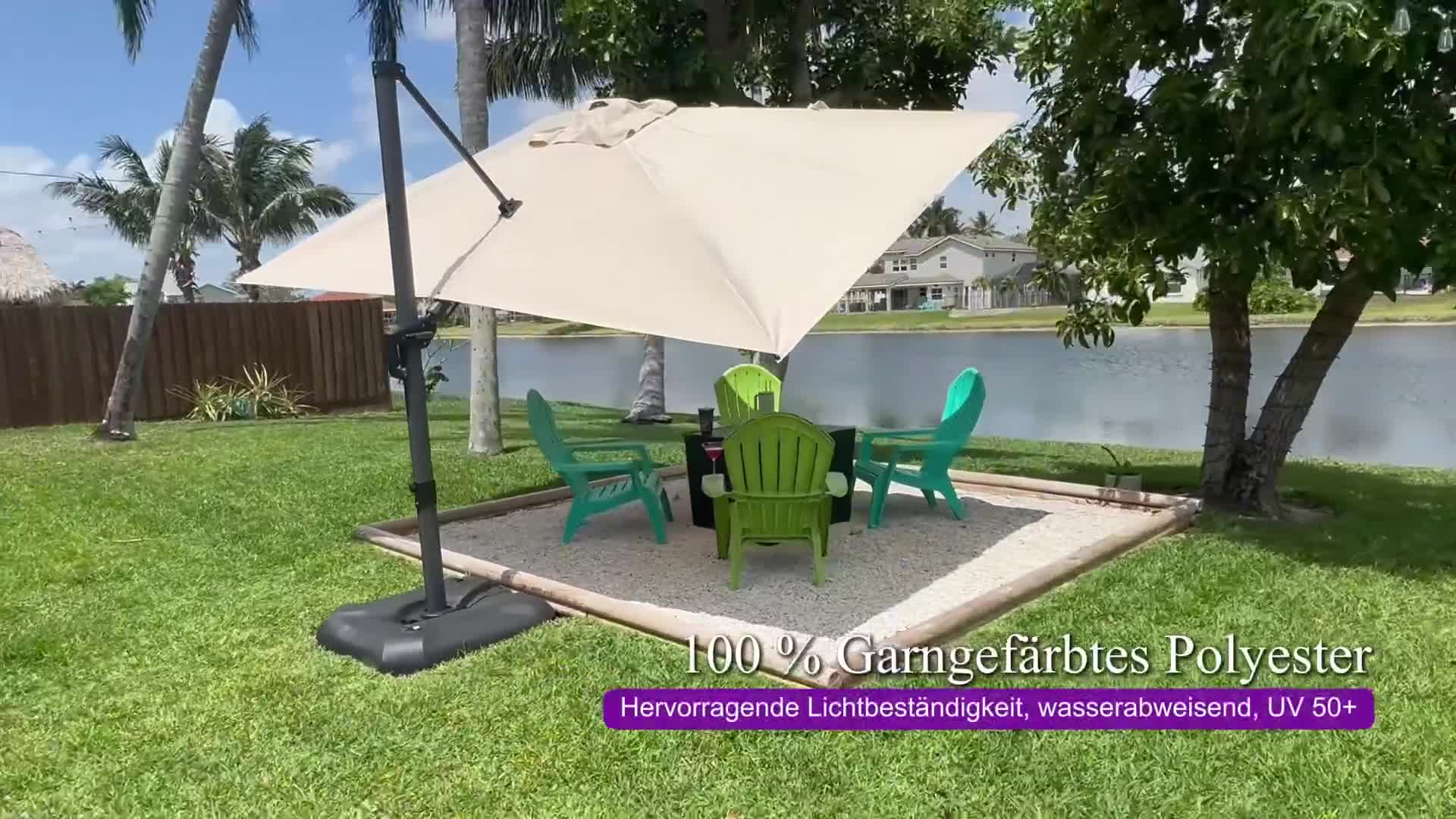 PURPLE LEAF Sonnenschirm Twist 360 cm x 270 cm, Ampelschirm Produktbild-Vorschau 7
