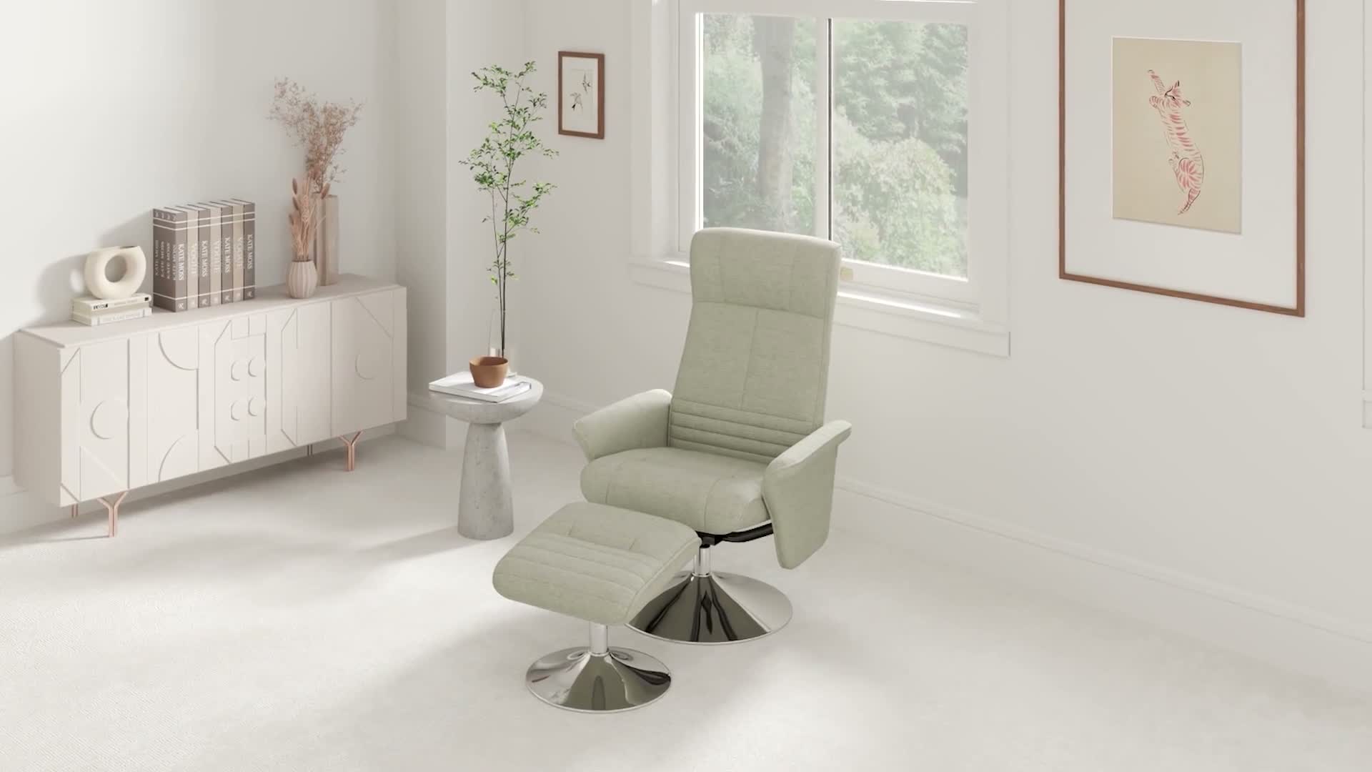 HOMCOM Relaxsessel mit Hocker Drehbarer Fernsehsessel mit Produktbild-Vorschau 7