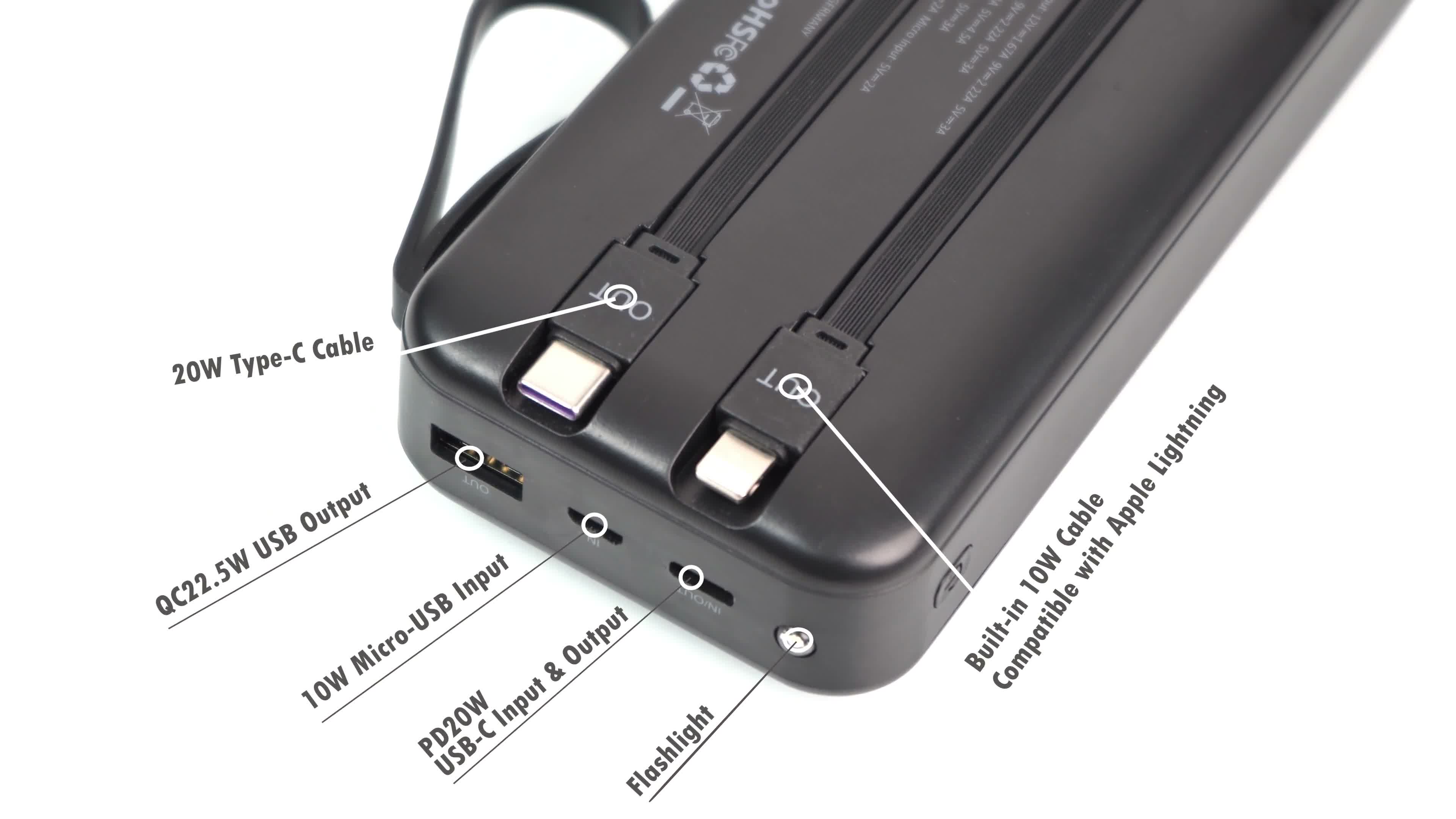 VIESTA® powerbanka 20 000 mAh bílá rychlonabíjení 22,5 W PD Náhled obrázku produktu 7