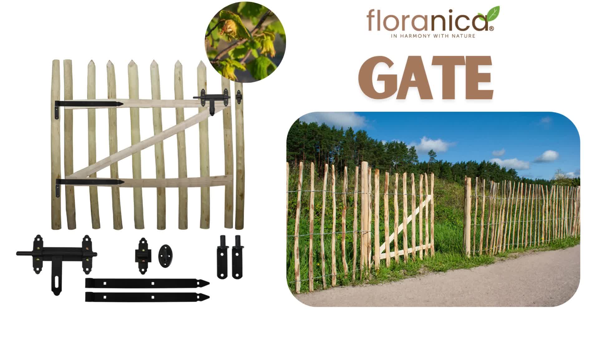 Floranica brána z lískového dřeva, šířka 100 cm, výška 100 Náhled obrázku produktu 4
