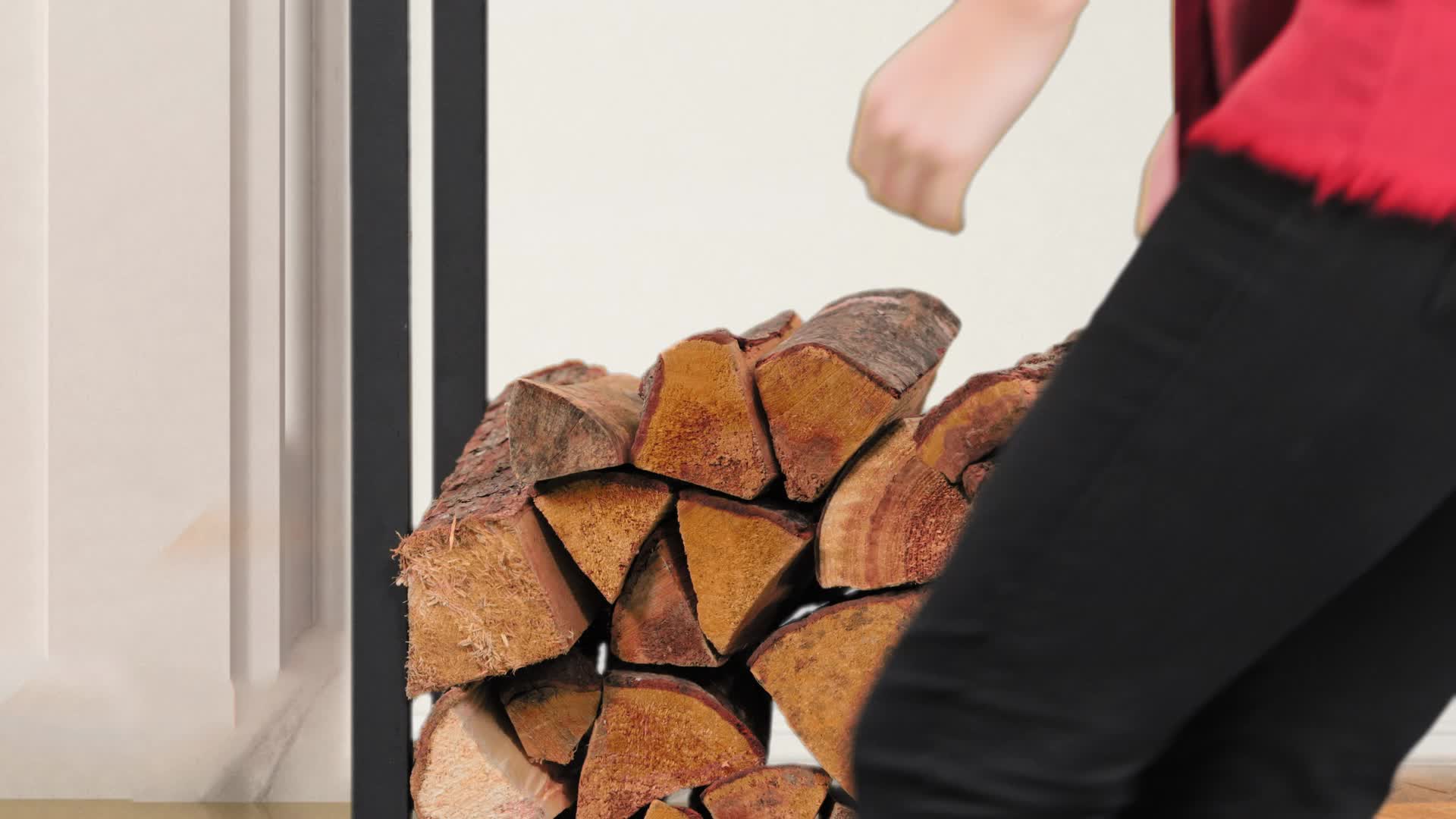 Relaxdays Kaminholzregal für innen, hohes Feuerholzregal Produktbild-Vorschau 7