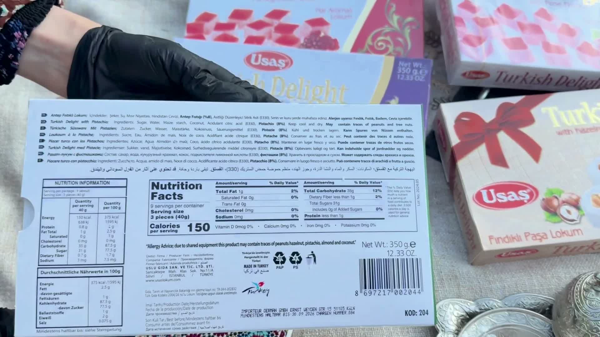 Turkish Delight, Lokum – 350g, Ohne Palmöl & Glukosesirup Produktbild-Vorschau 7
